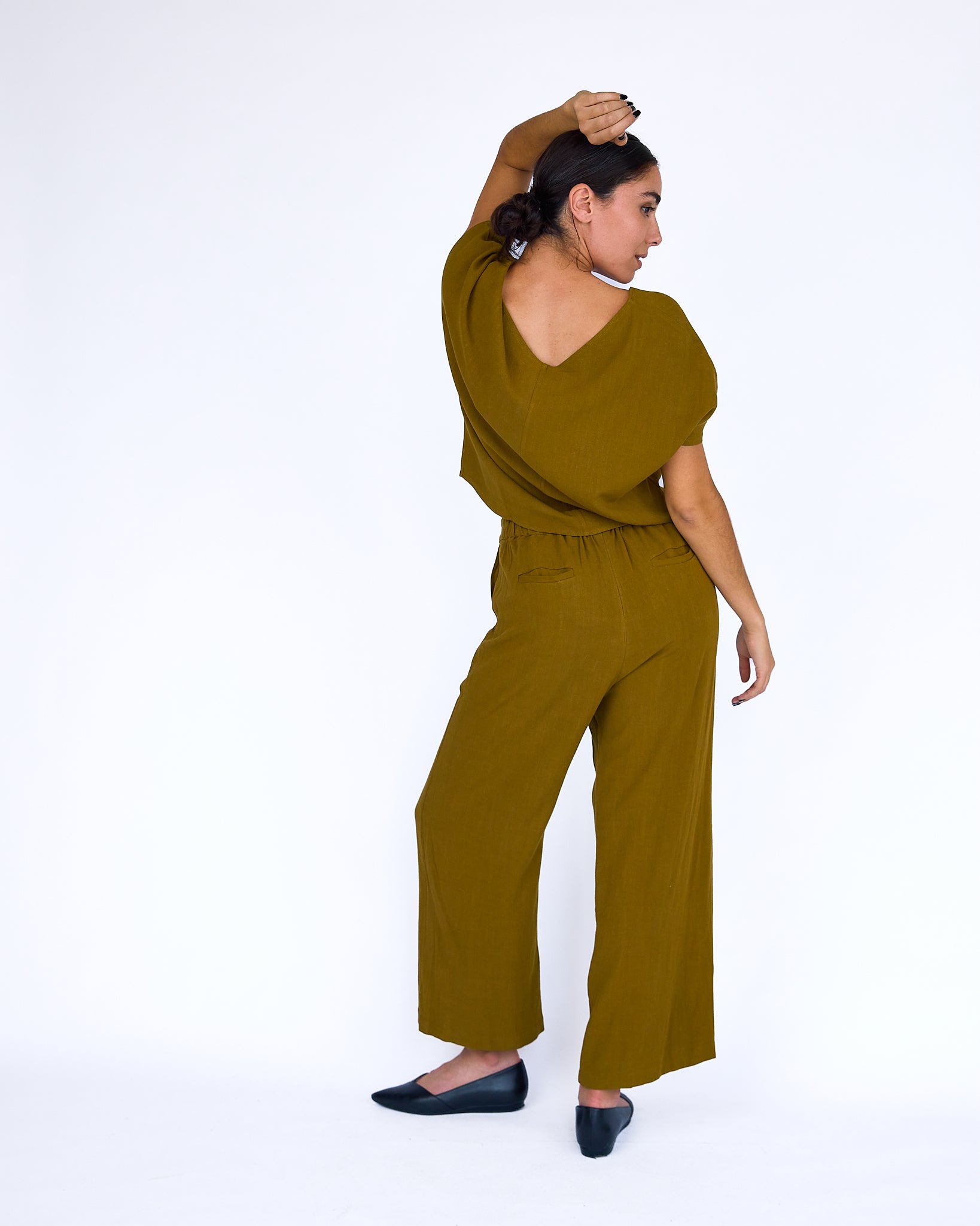 The Julia Tuxedo Pant - Avocado - XS | DEVAN GREGORI
