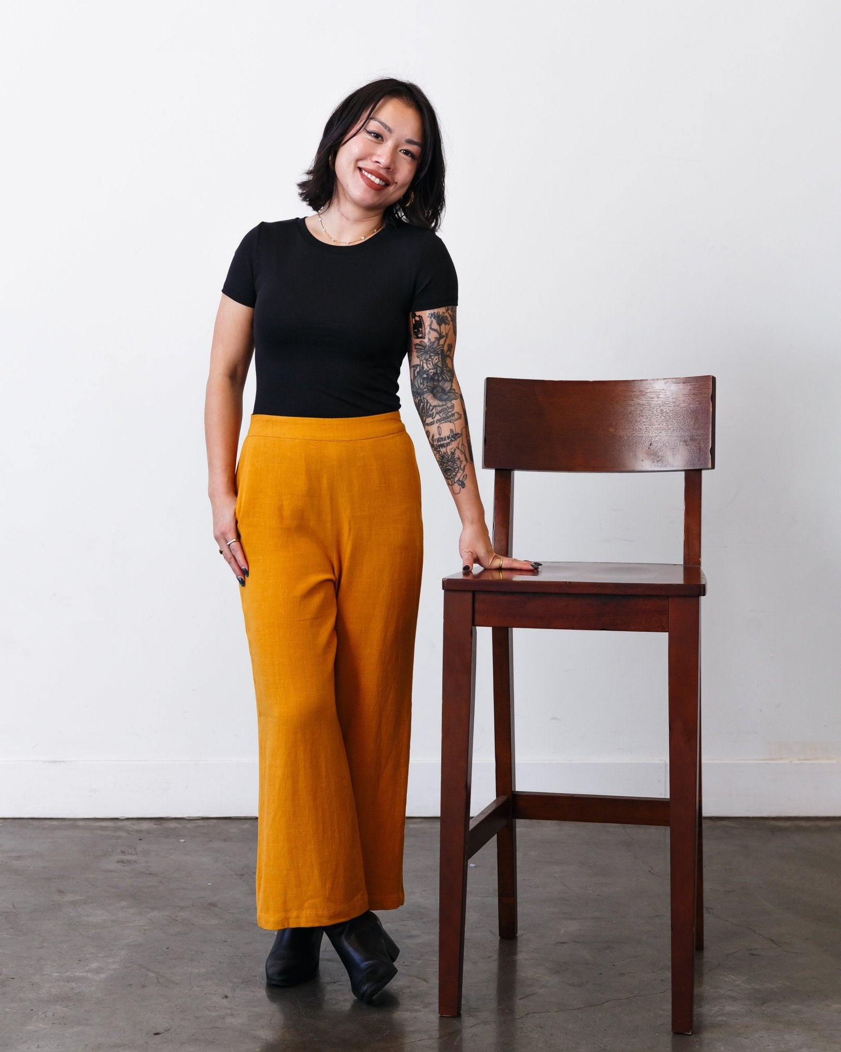 The Julia Tuxedo Pant - Marigold - Extra Small | DEVAN GREGORI