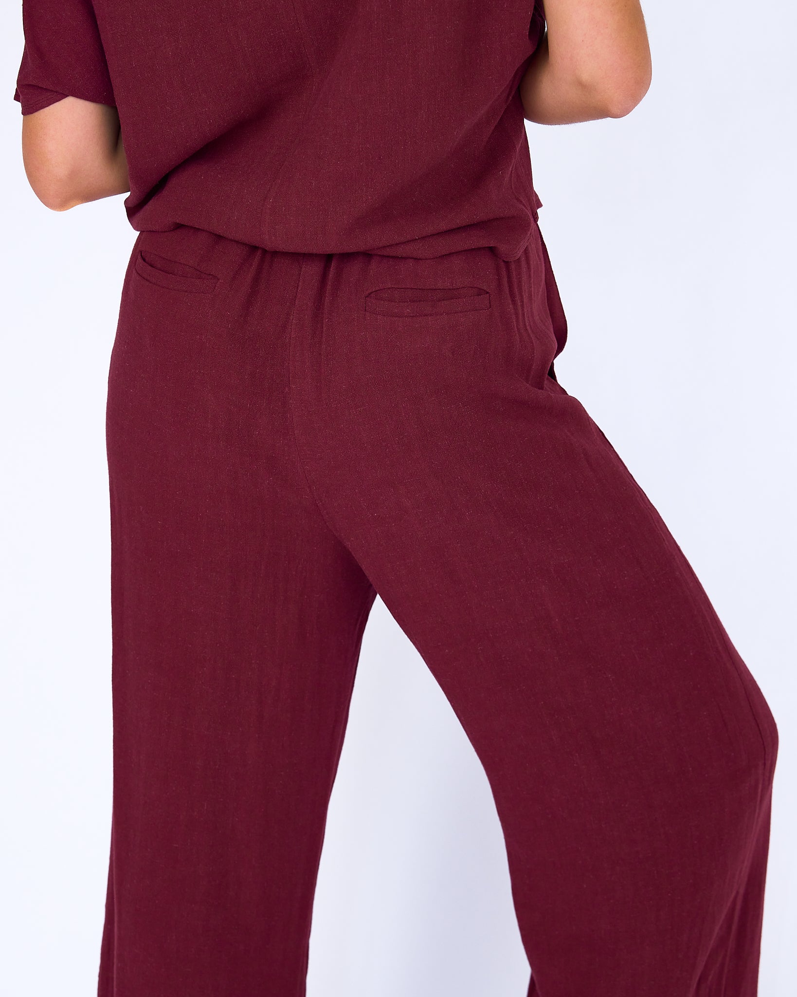 The Julia Tuxedo Pant - Wine - XS | DEVAN GREGORI