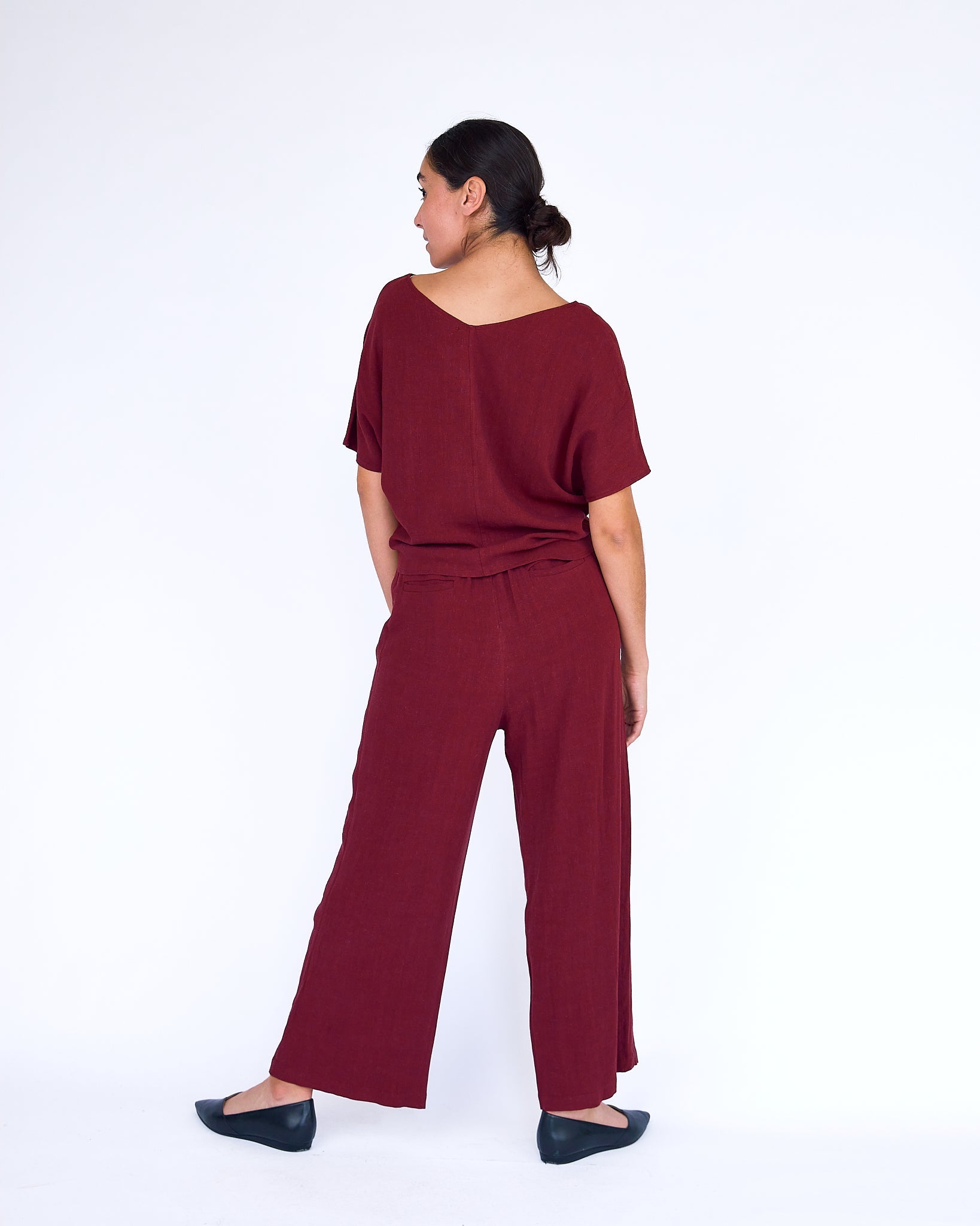 The Julia Tuxedo Pant - Wine - XS | DEVAN GREGORI