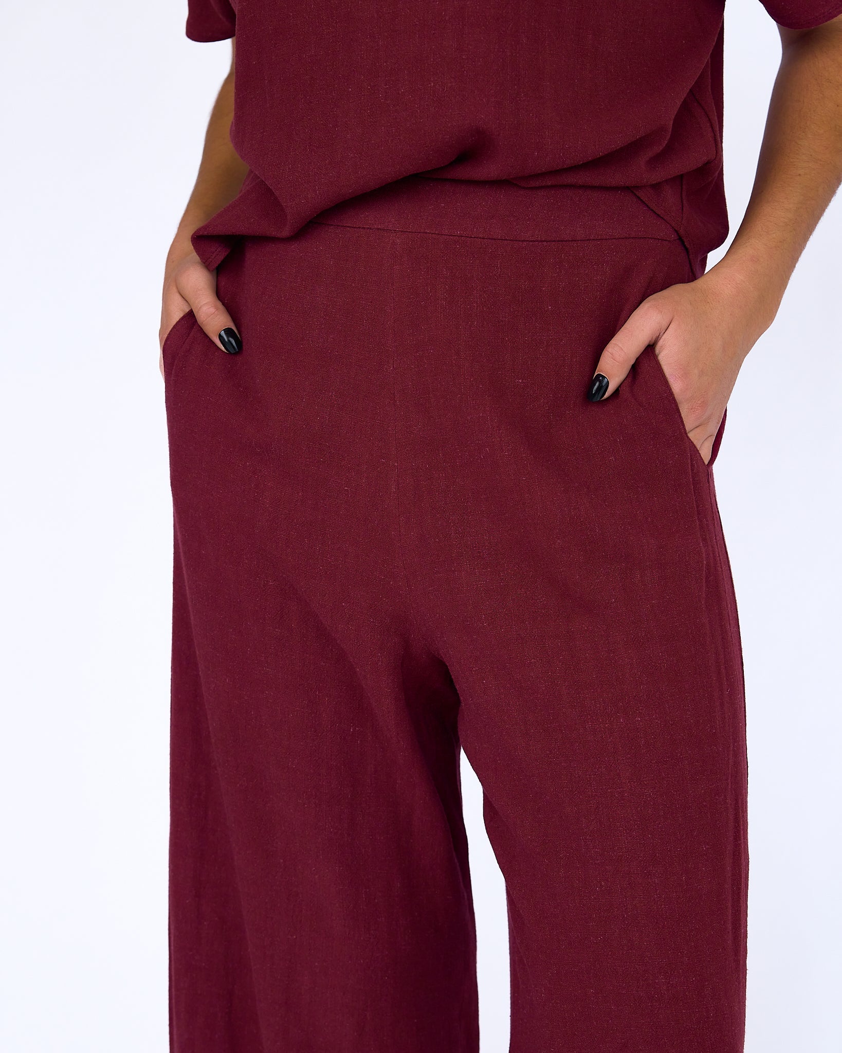 The Julia Tuxedo Pant - Wine - XS | DEVAN GREGORI