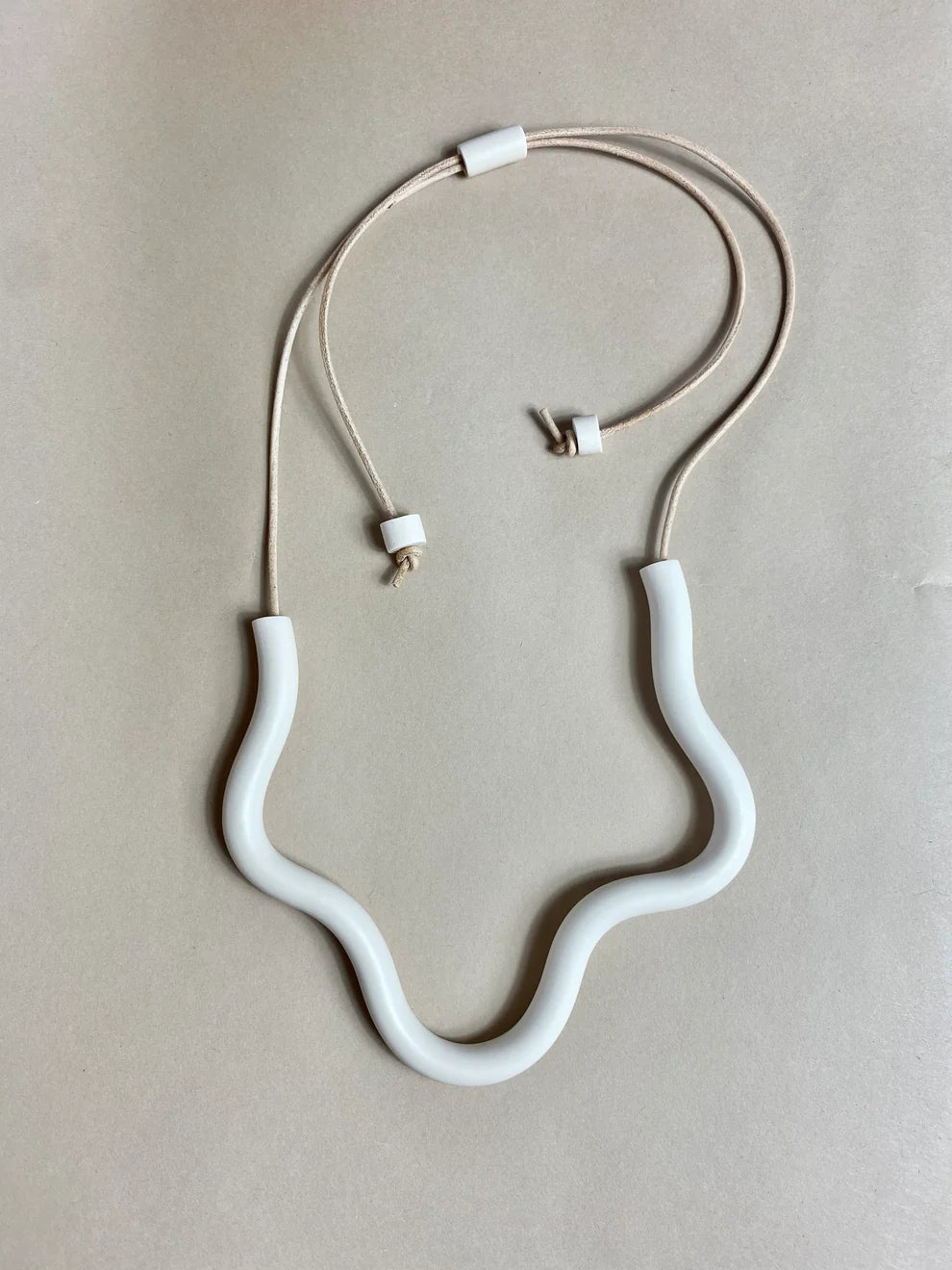 Organic Form Necklace - Cream - | Little Pieces Jewelry