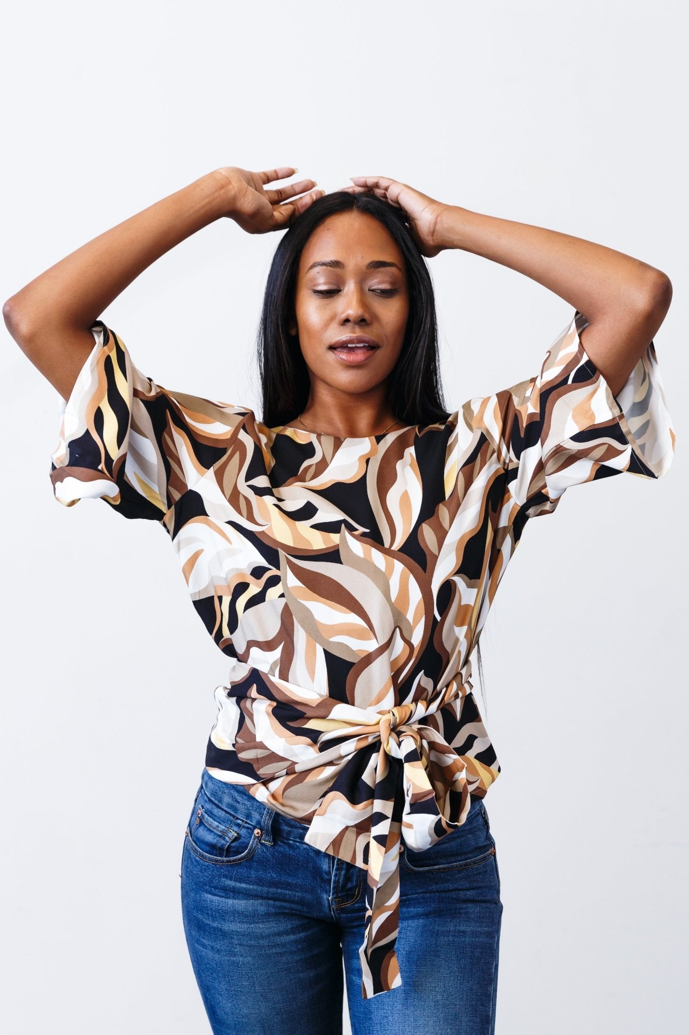 The Printed Olivia Top - Extra Small - | DEVAN GREGORI