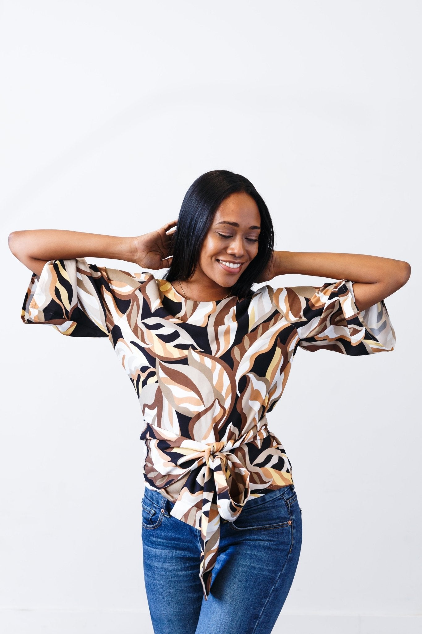 The Printed Olivia Top - Extra Small - | DEVAN GREGORI