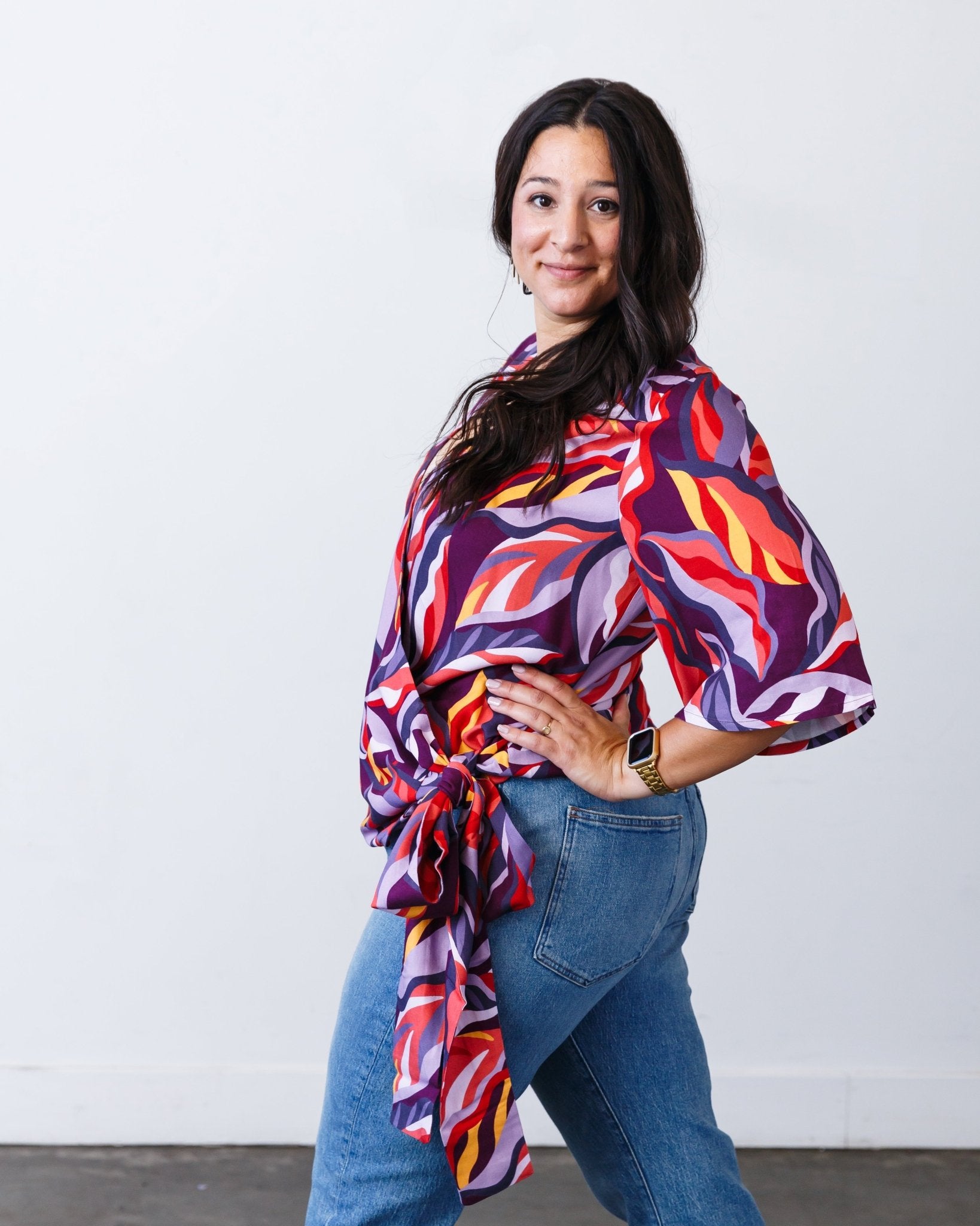 The Printed Olivia Top - Extra Small - | DEVAN GREGORI