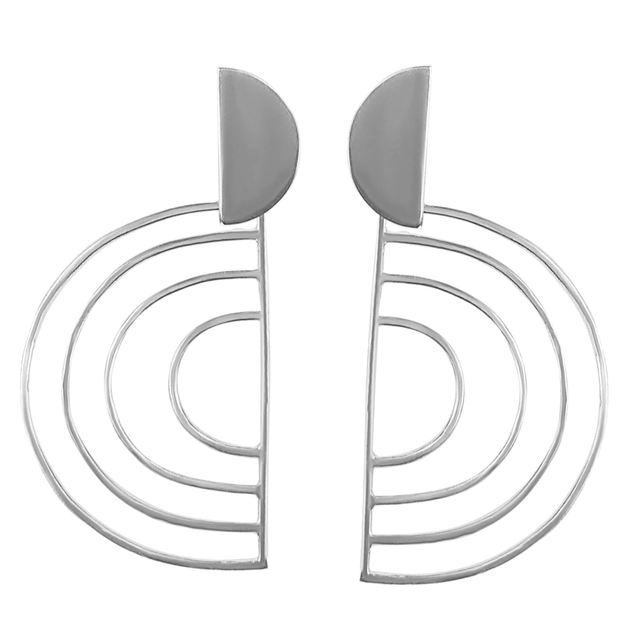 The Rainbow Deco Earrings - Silver - | Take Shape Studio