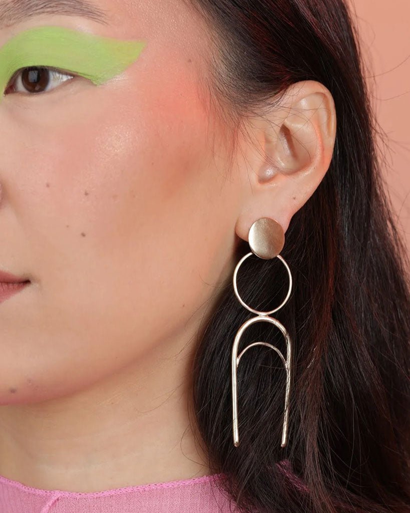 The Tune the Moon Earrings - Bronze - | Take Shape Studio