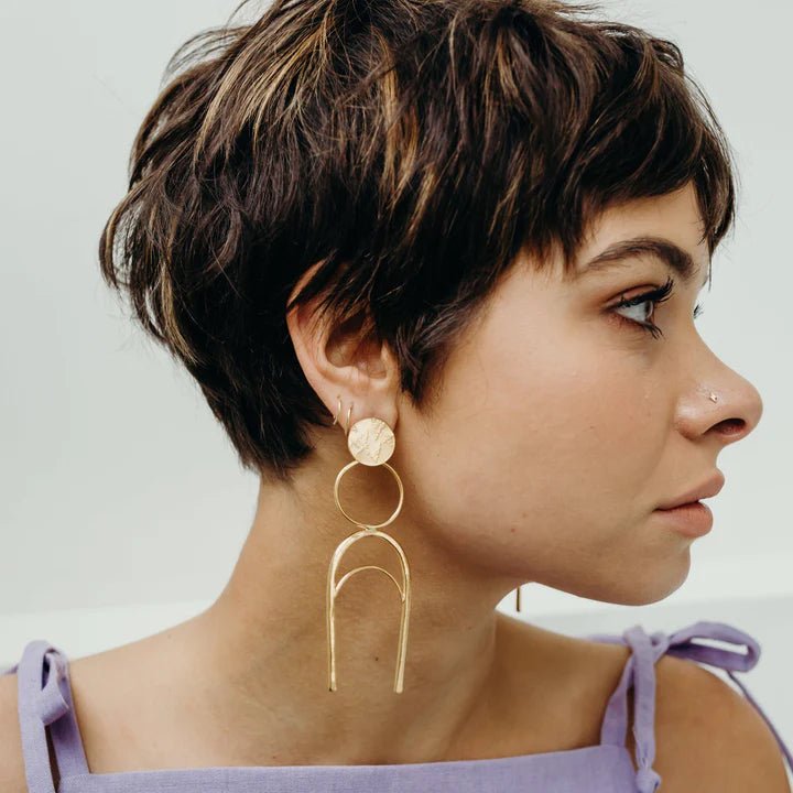 The Tune the Moon Earrings - Bronze - | Take Shape Studio