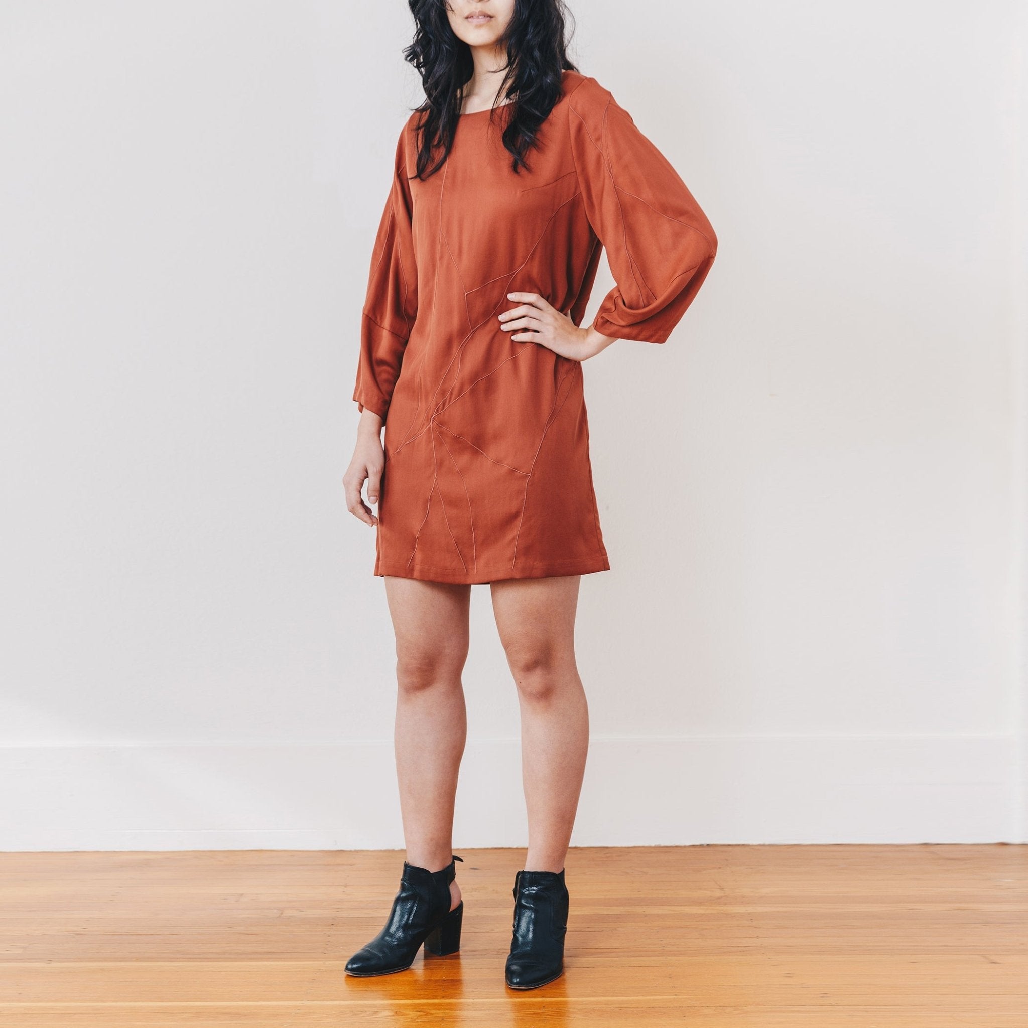 Stella Shift Dress, Rust - Small - | DEVAN GREGORI