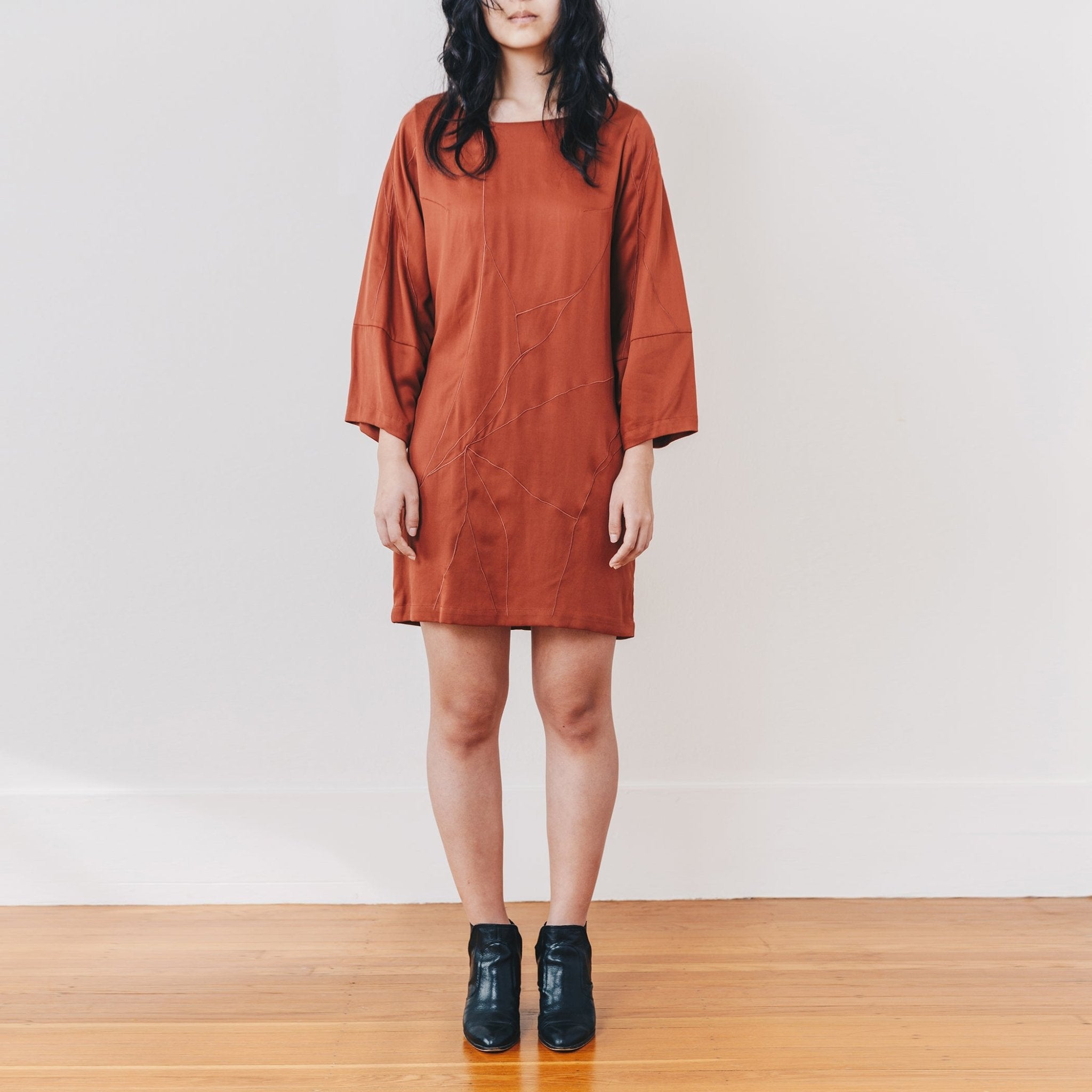 Stella Shift Dress, Rust - Small - | DEVAN GREGORI