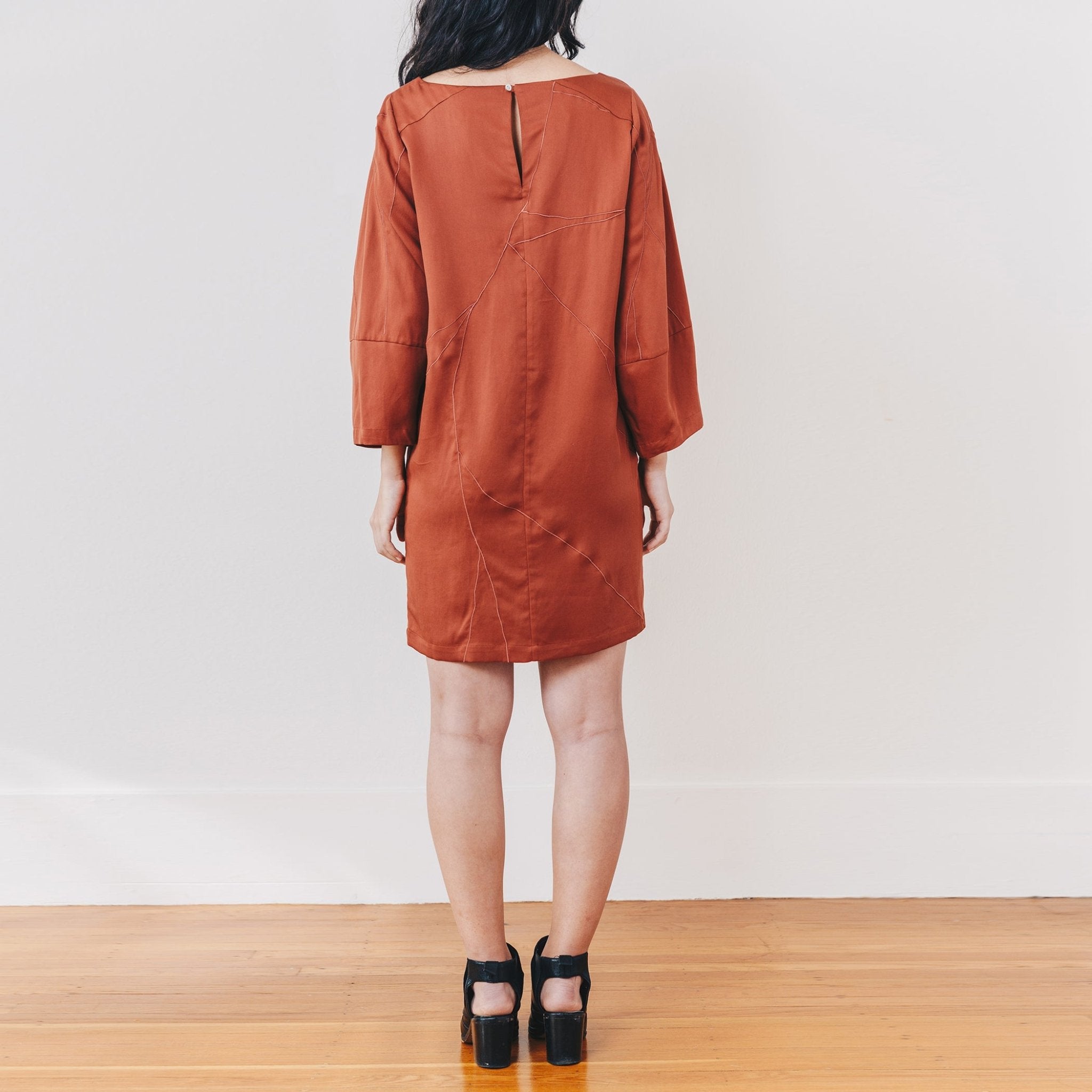 Stella Shift Dress, Rust - Small - | DEVAN GREGORI