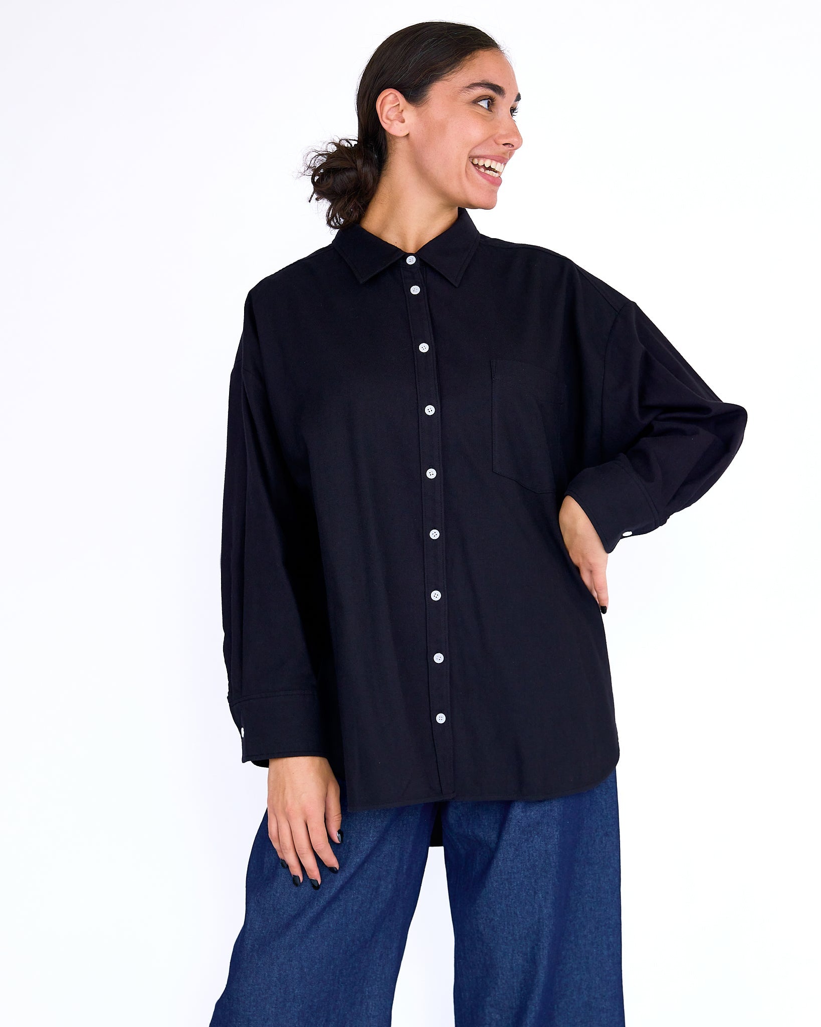 The Claire Shirt - Black - XS | DEVAN GREGORI