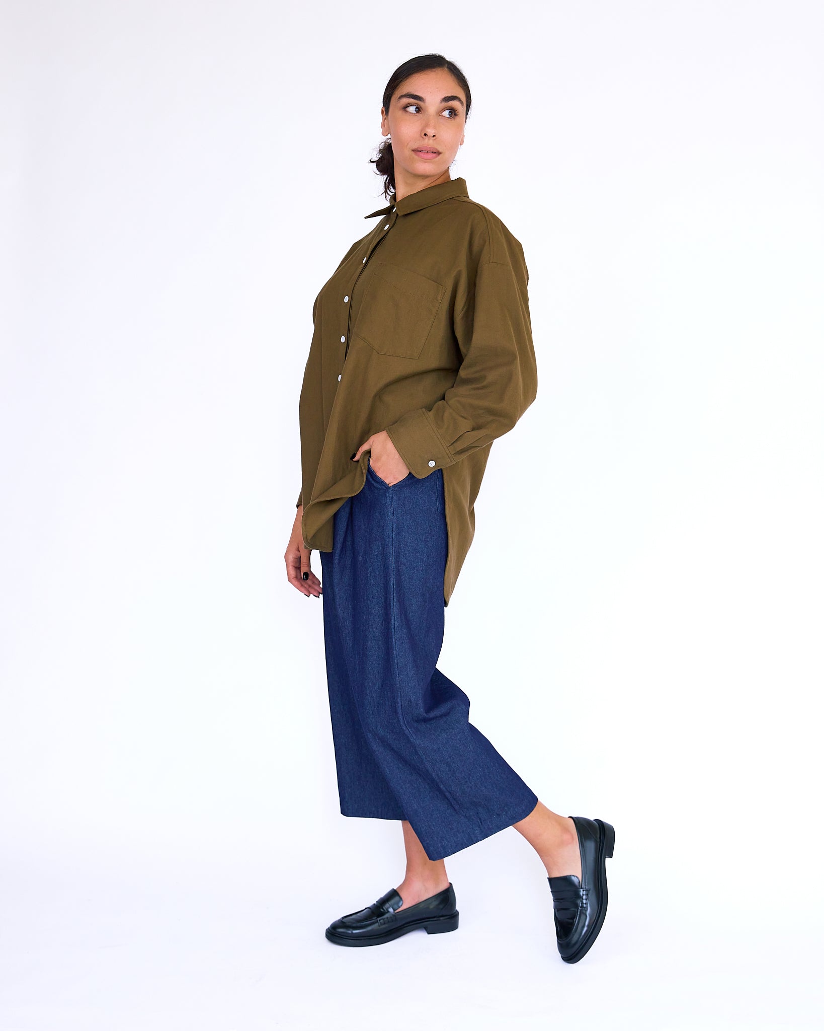 The Claire Shirt - Khaki - XS | DEVAN GREGORI