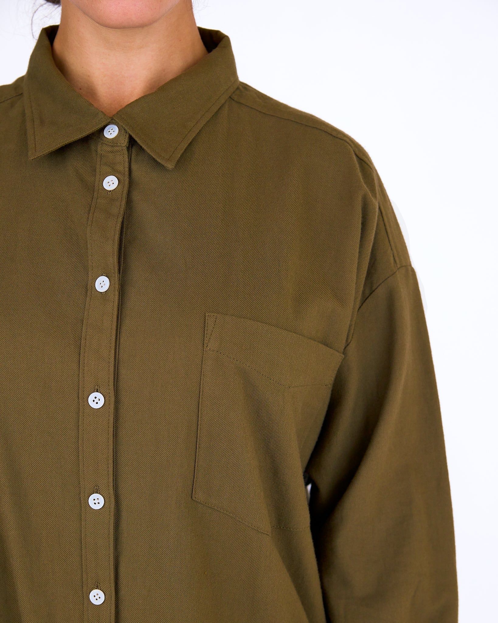 The Claire Shirt - Khaki - XS | DEVAN GREGORI