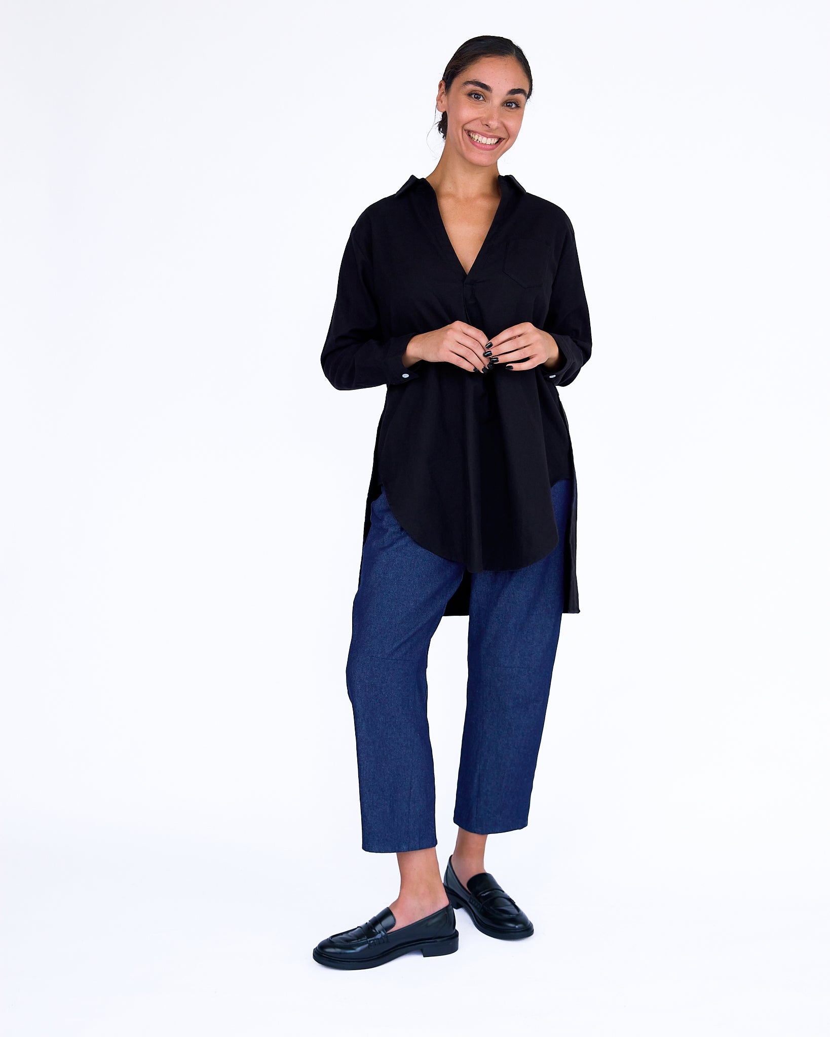 The Elodie Tunic - Black - XS | DEVAN GREGORI