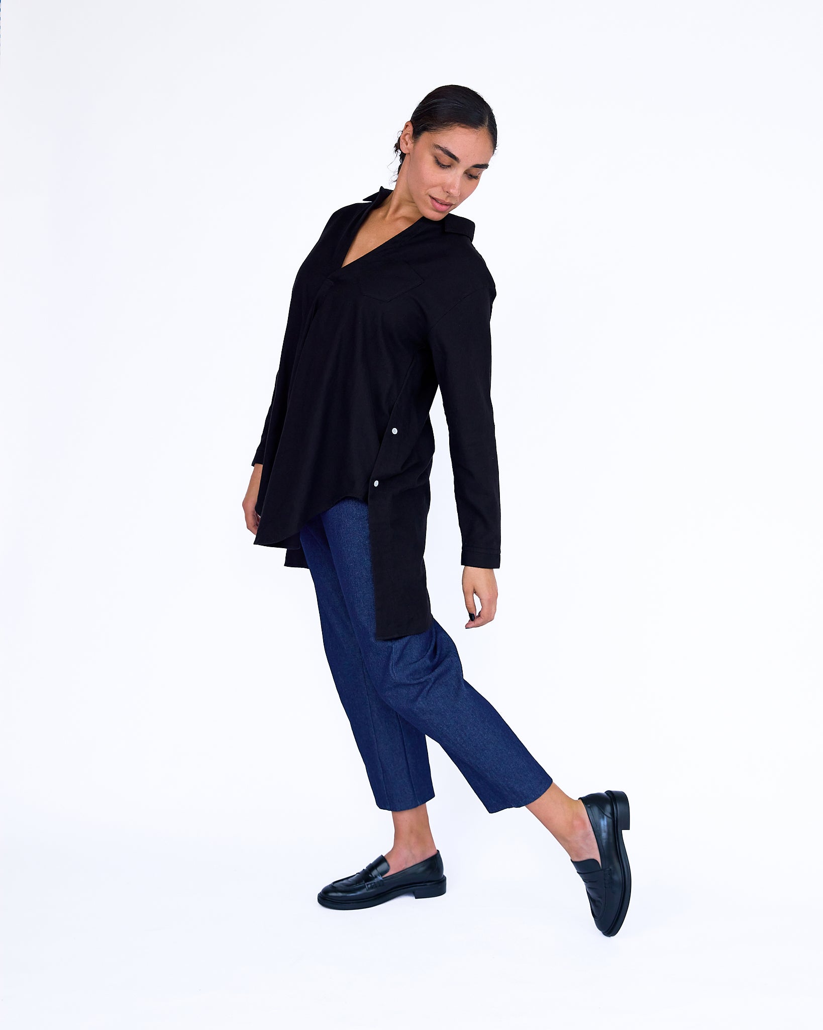 The Elodie Tunic - Black - XS | DEVAN GREGORI