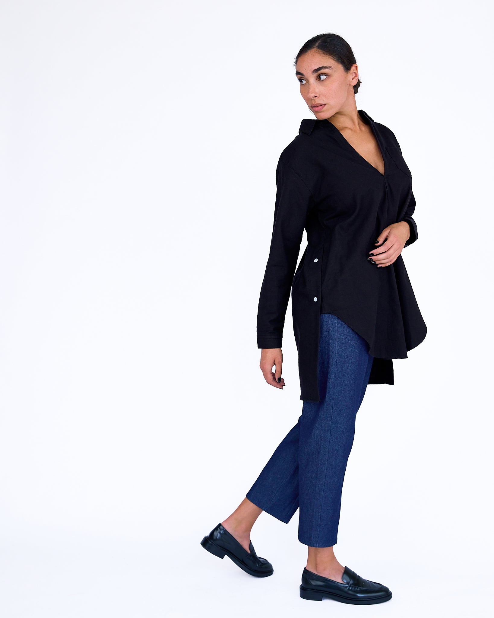 The Elodie Tunic - Black - XS | DEVAN GREGORI