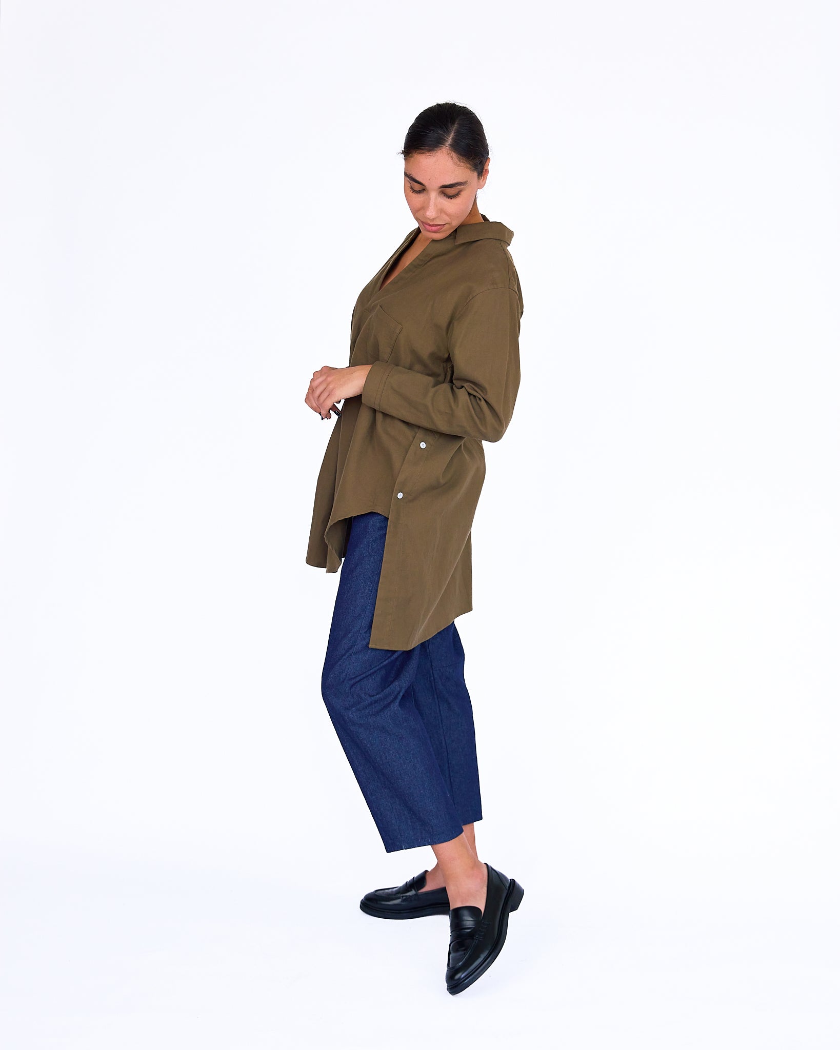 The Elodie Tunic - Khaki - XS | DEVAN GREGORI