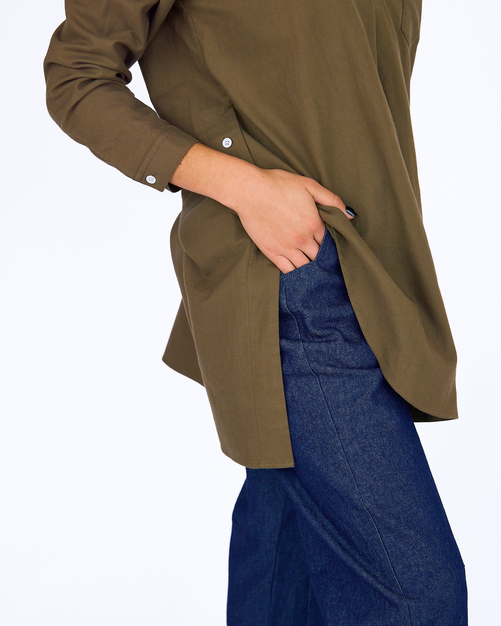 The Elodie Tunic - Khaki - XS | DEVAN GREGORI