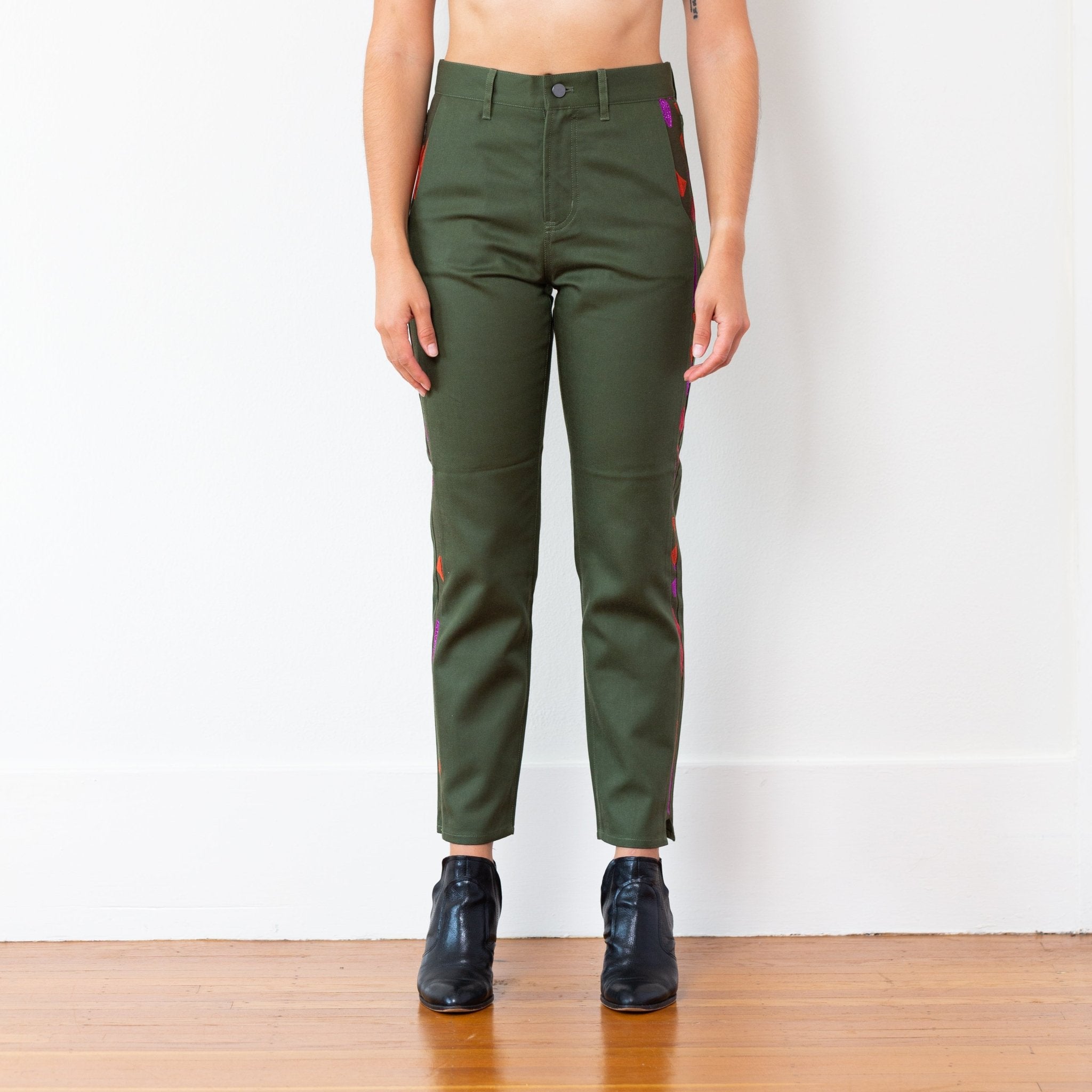 The Harper Pant, Olive - Small - | DEVAN GREGORI