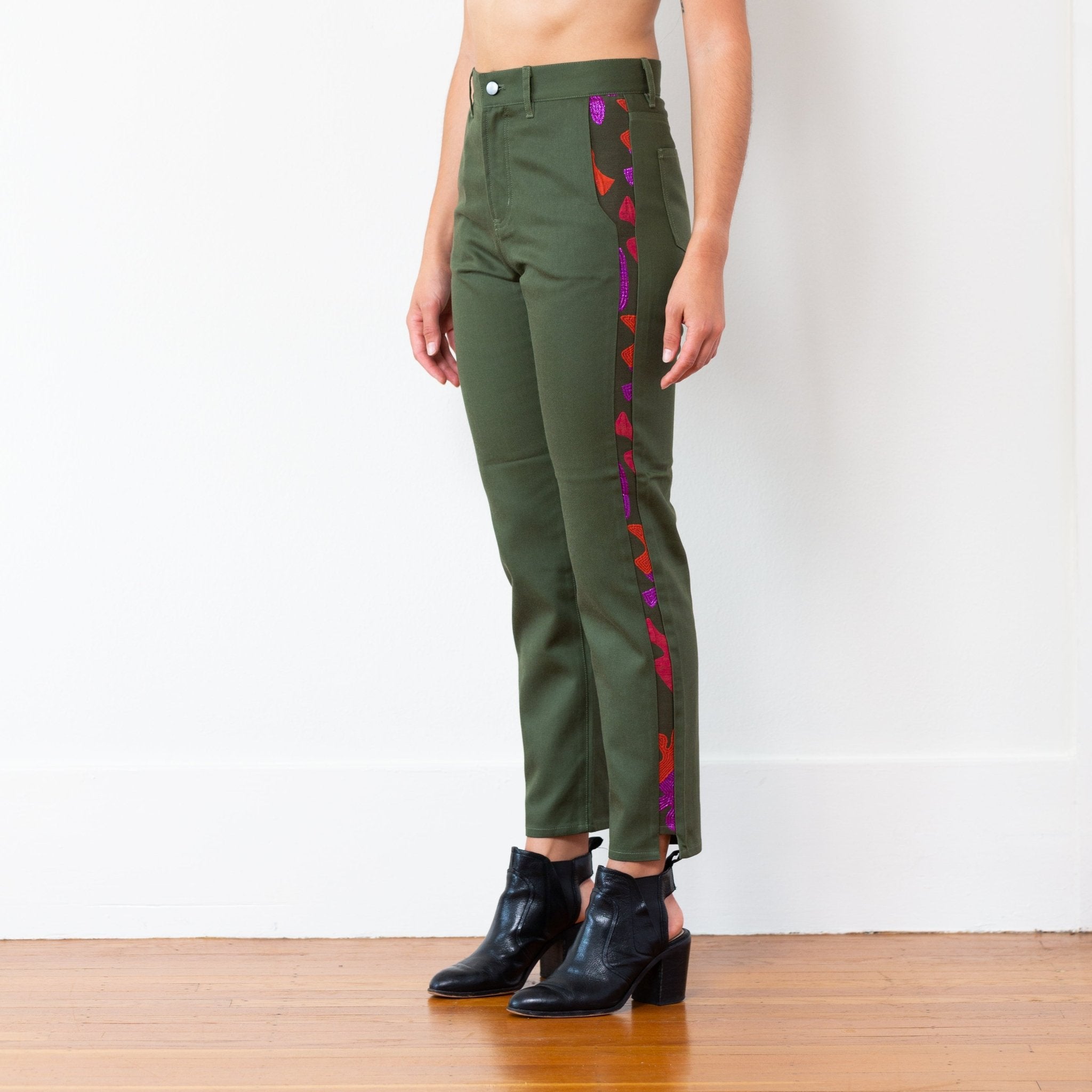 The Harper Pant, Olive - Small - | DEVAN GREGORI