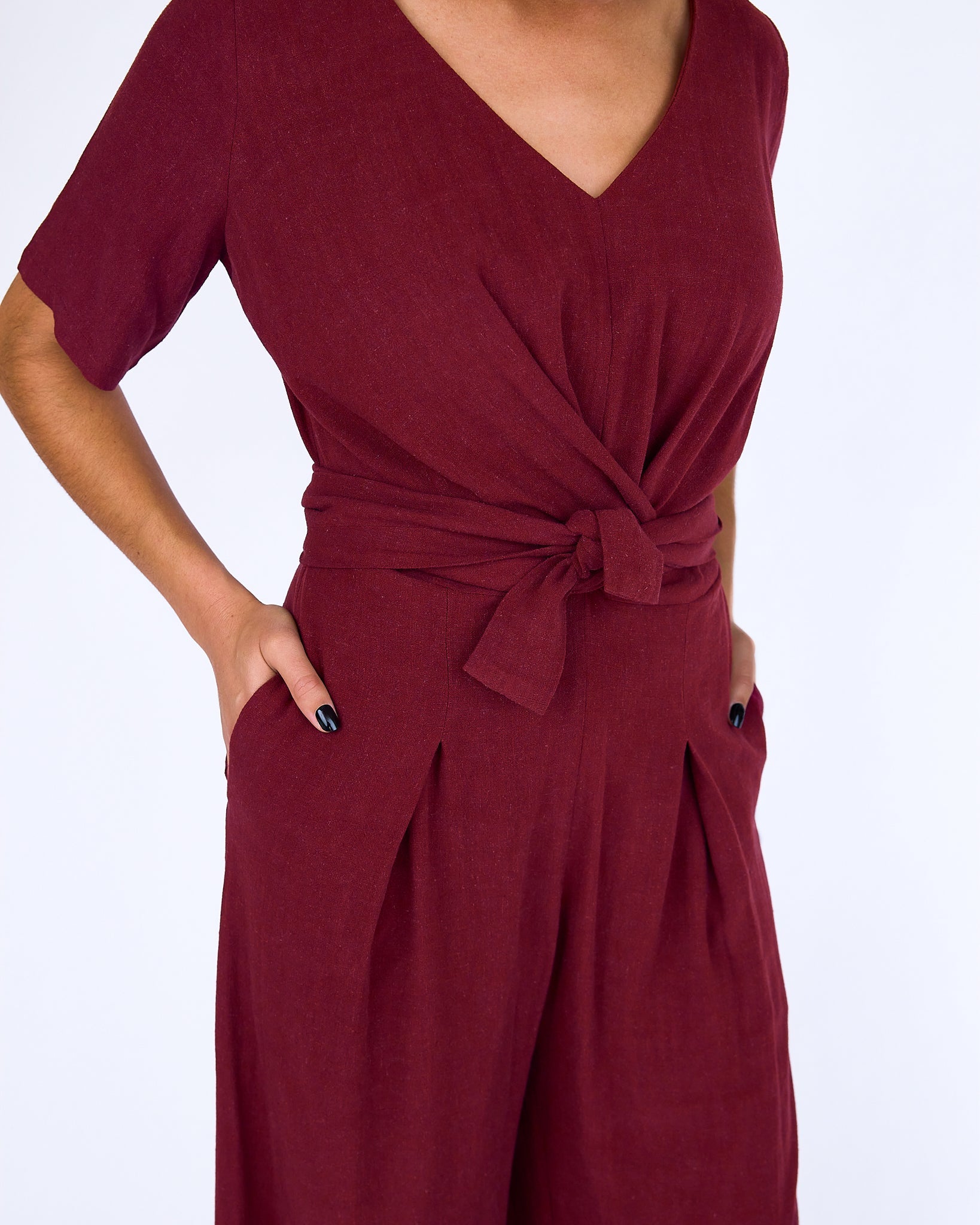 The Isabel Jumpsuit - Wine - XS | DEVAN GREGORI