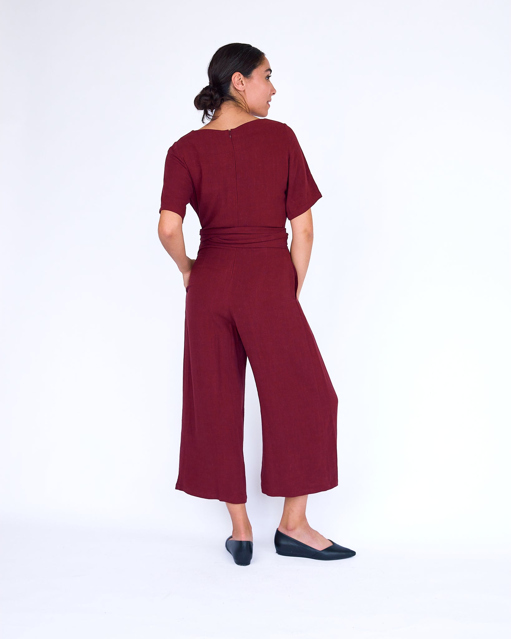 The Isabel Jumpsuit - Wine - XS | DEVAN GREGORI