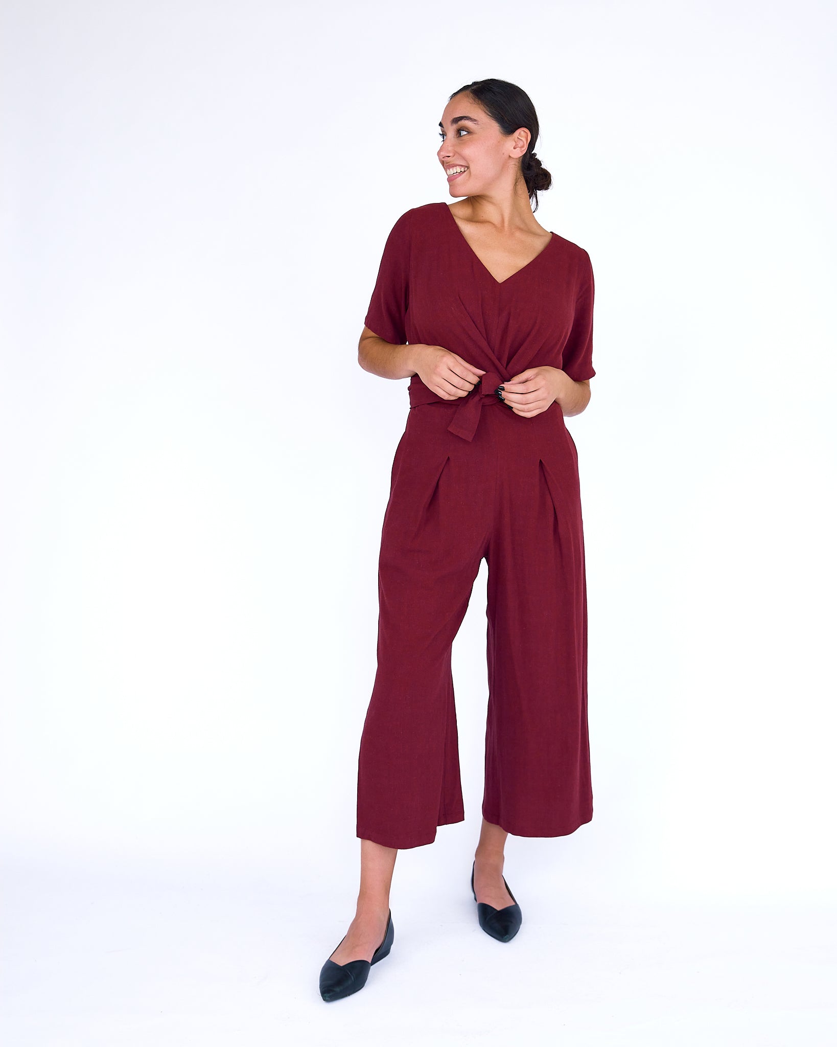 The Isabel Jumpsuit - Wine - XS | DEVAN GREGORI