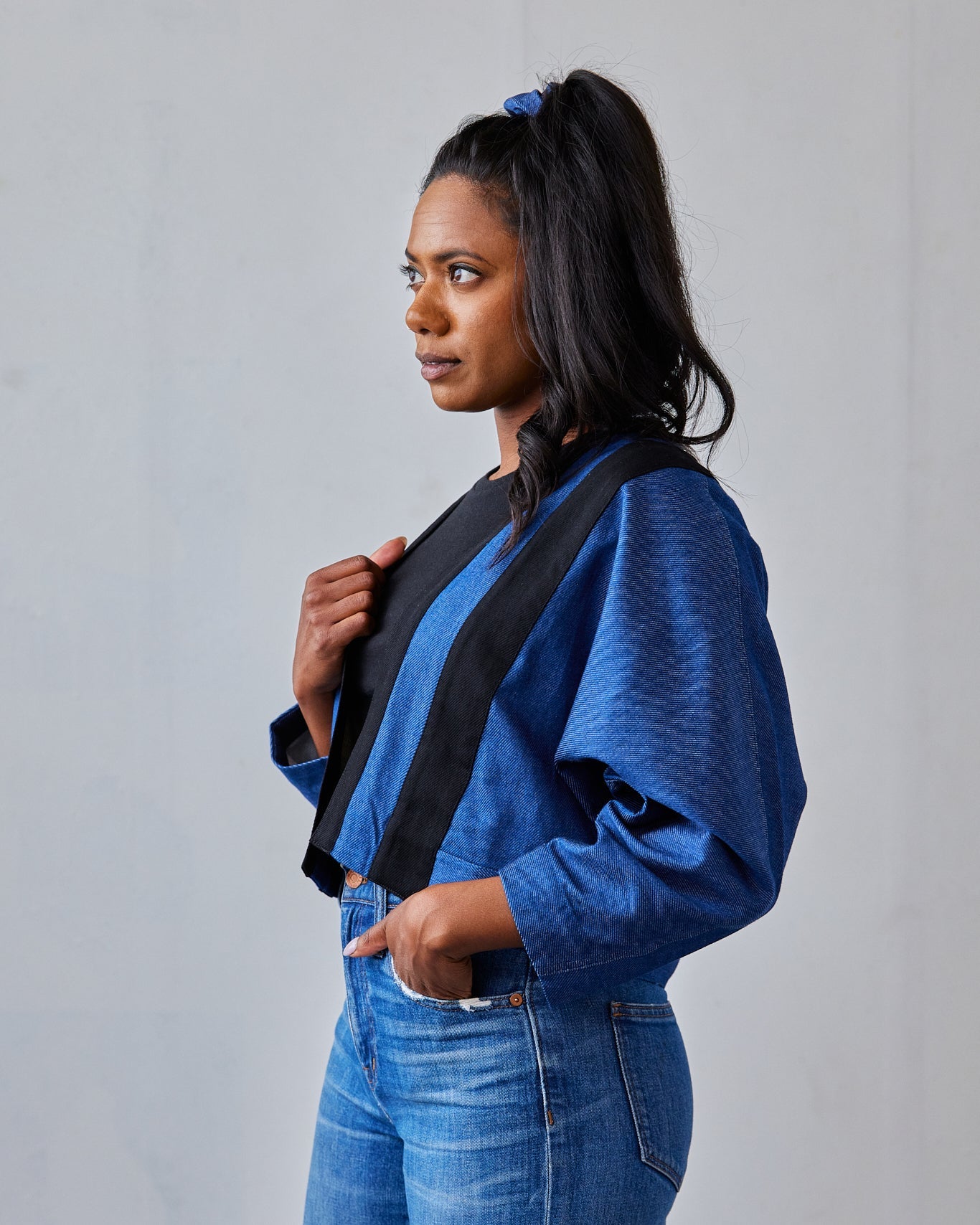 The Keiko Jacket - Blue/Black - Extra Small | DEVAN GREGORI