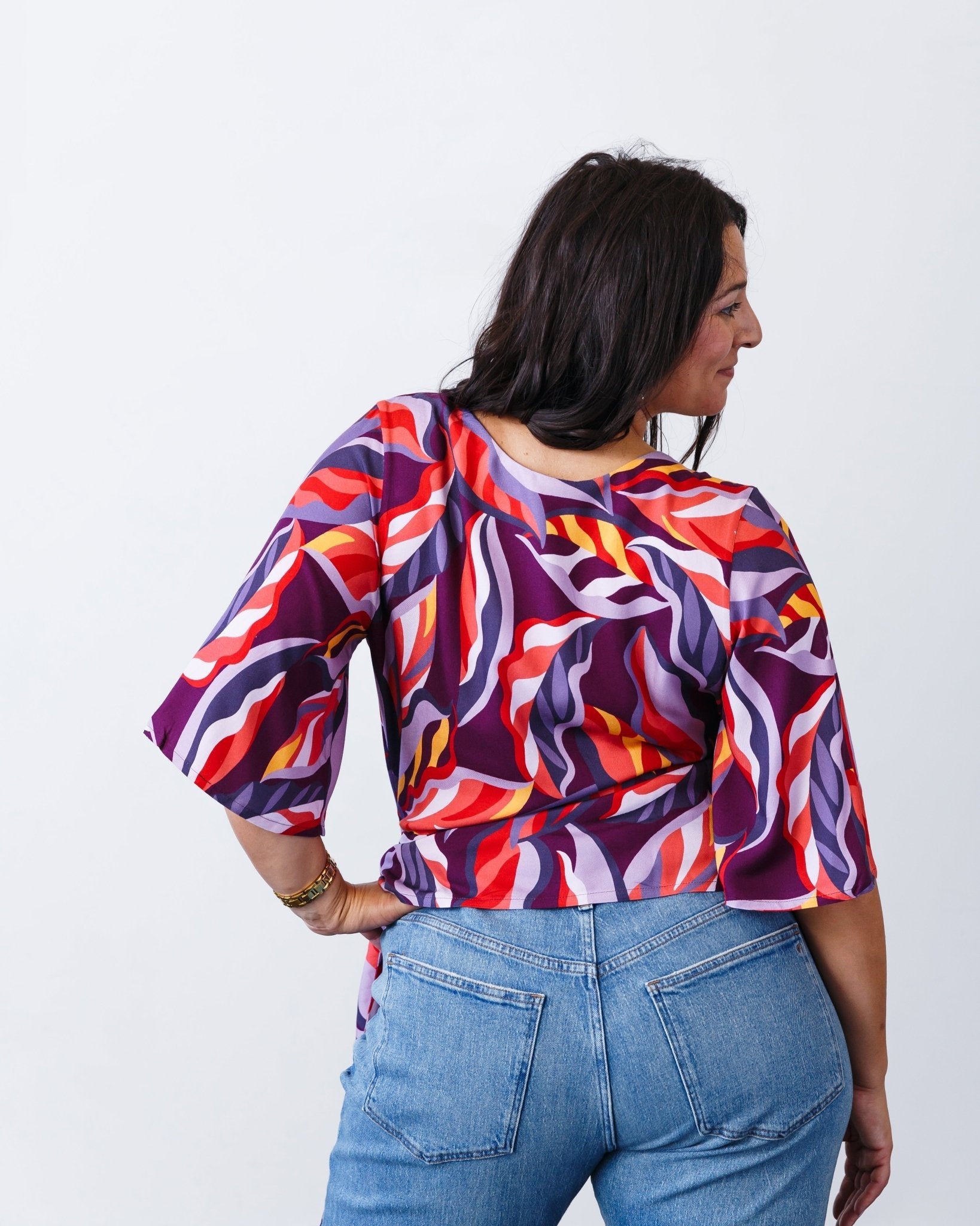 The Printed Olivia Top - Jewel Motif - Extra Small | DEVAN GREGORI