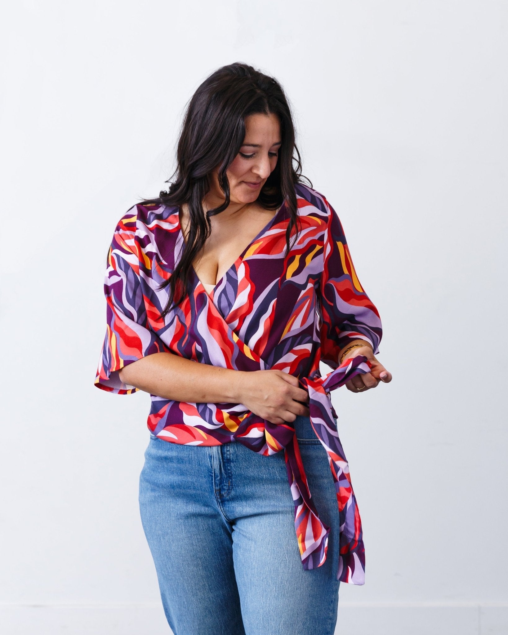 The Printed Olivia Top - Jewel Motif - Extra Small | DEVAN GREGORI