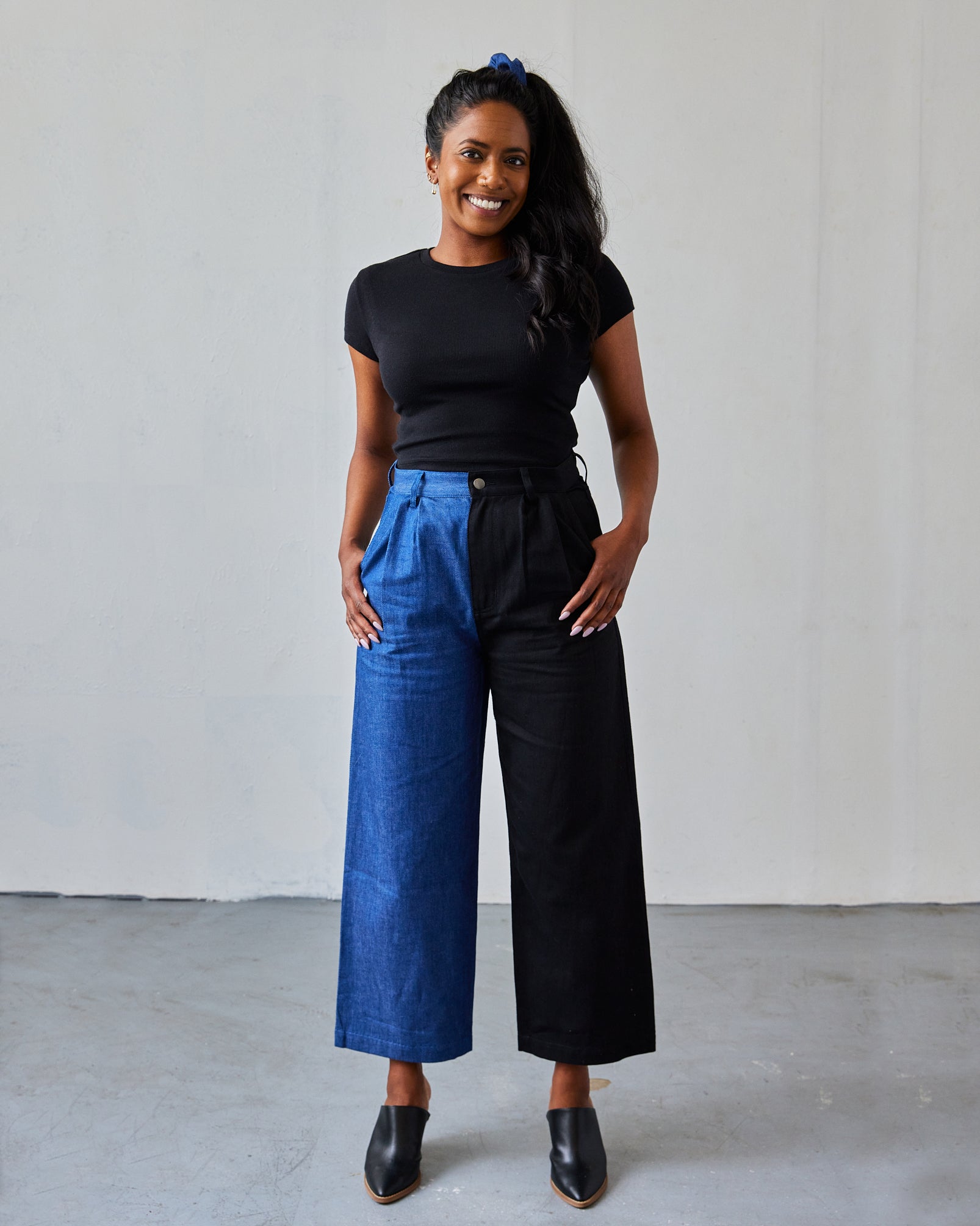 The Stevie Pant - Blue/Black - Extra Small | DEVAN GREGORI