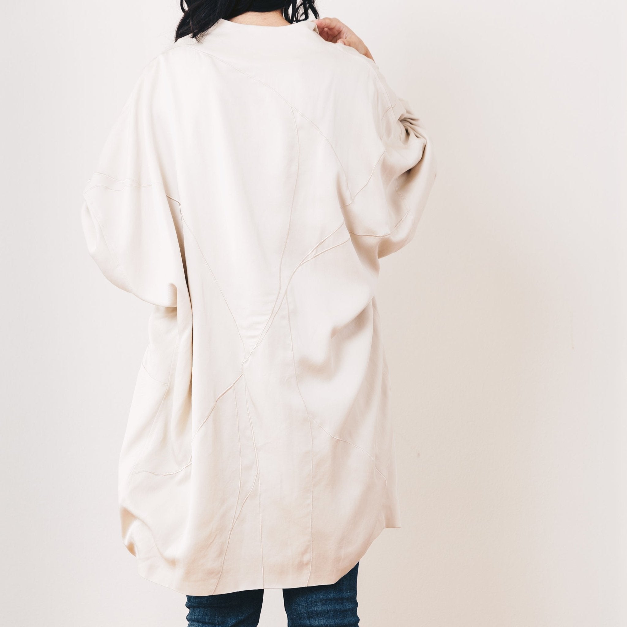 Yuki Embroidered Jacket, Oyster - Small - | DEVAN GREGORI