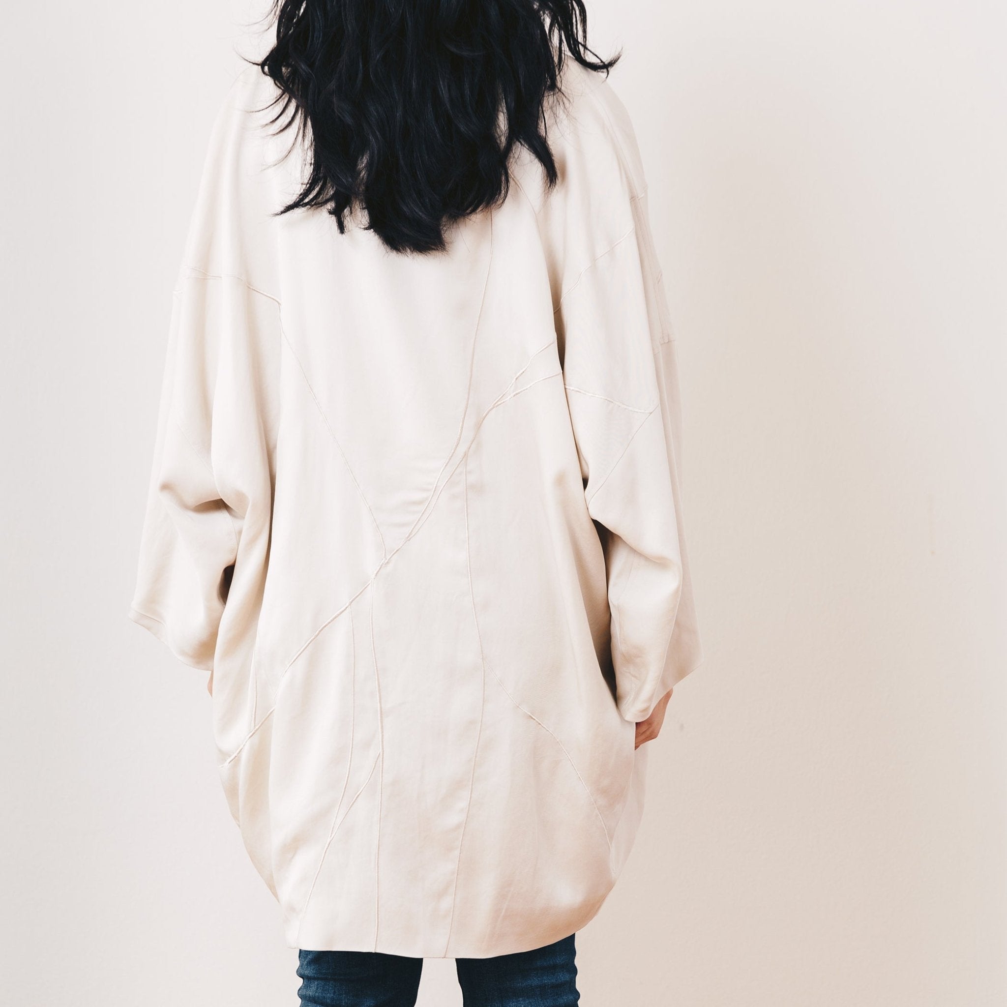 Yuki Embroidered Jacket, Oyster - Small - | DEVAN GREGORI