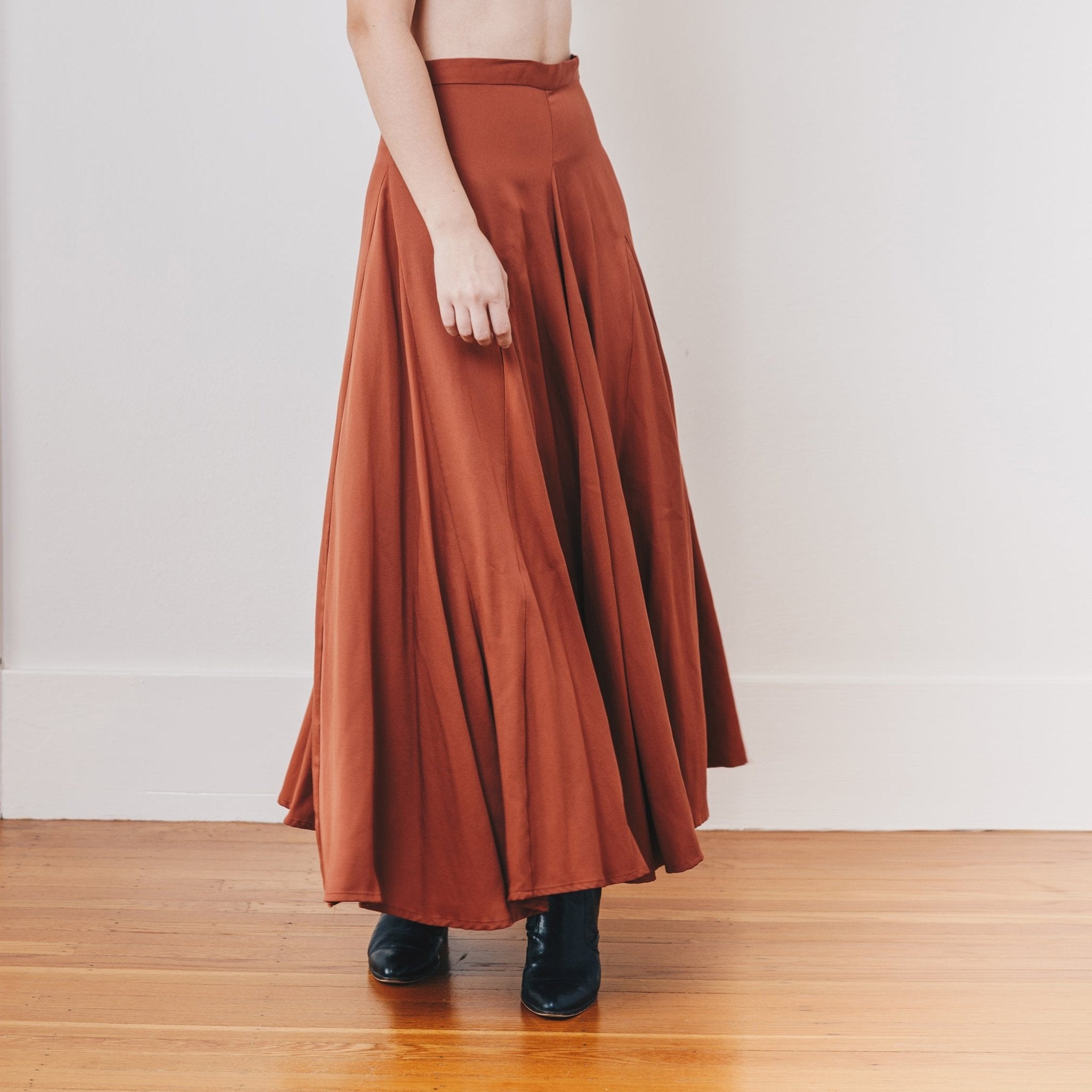 Sage Maxi Skirt, Rust - Small - | DEVAN GREGORI