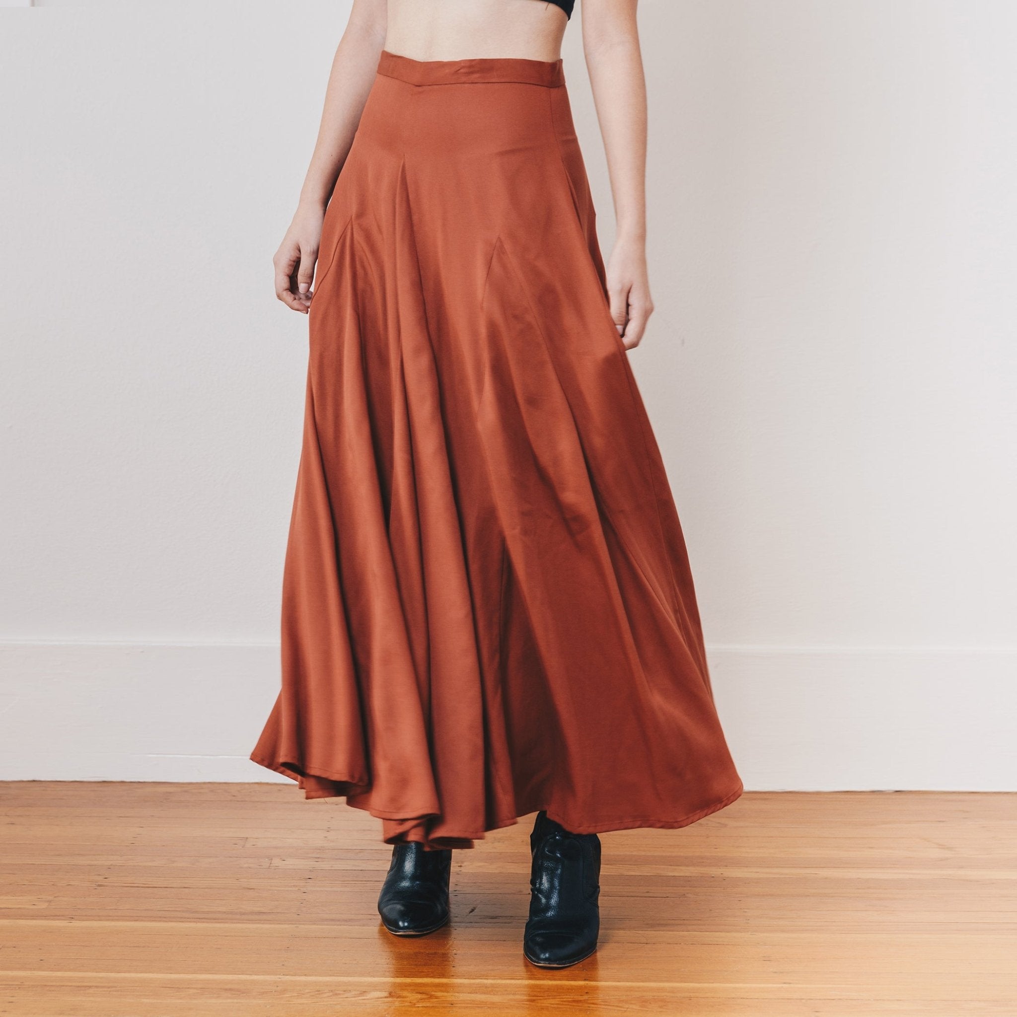 Sage Maxi Skirt, Rust - Small - | DEVAN GREGORI