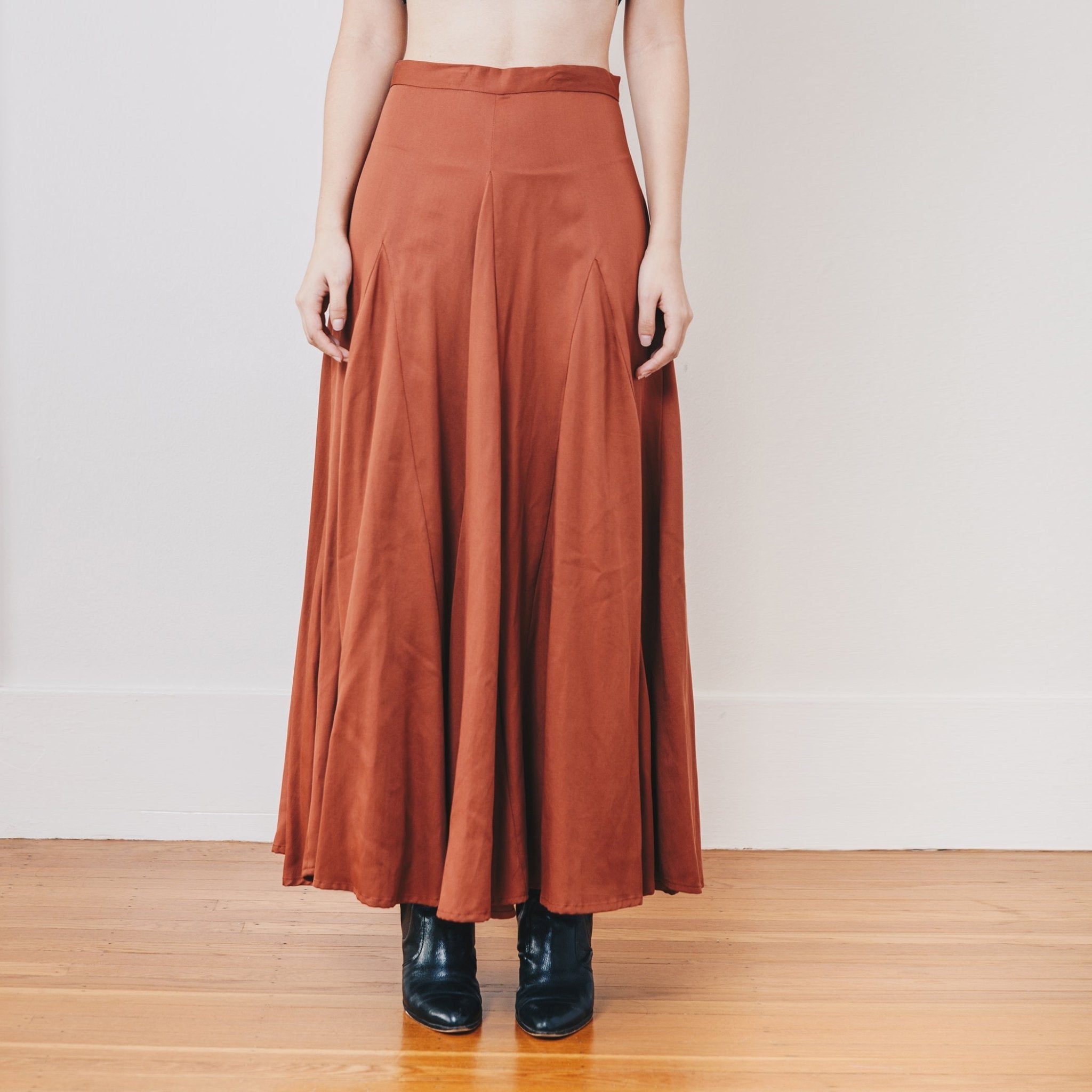 Sage Maxi Skirt, Rust - Small - | DEVAN GREGORI