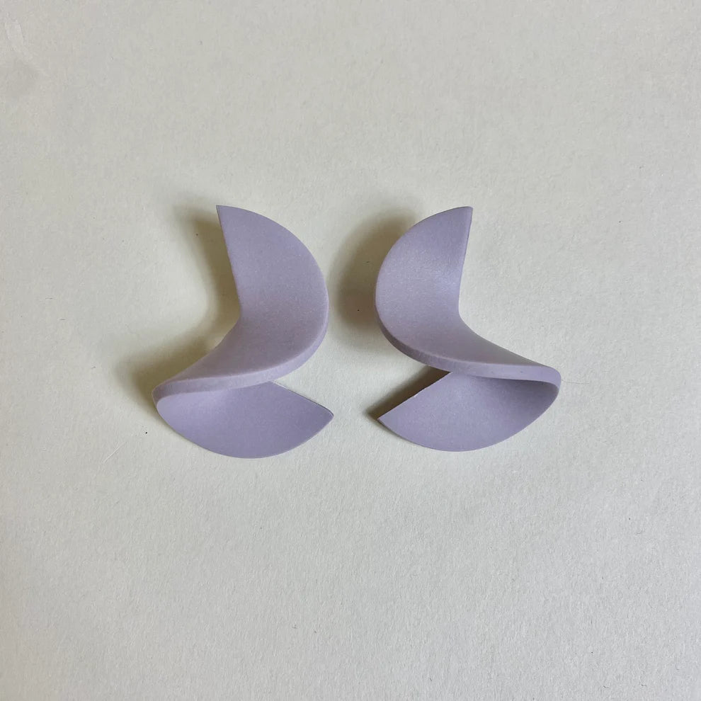 Small Modern Crinkle Earrings - Lilac - | Little Pieces Jewelry