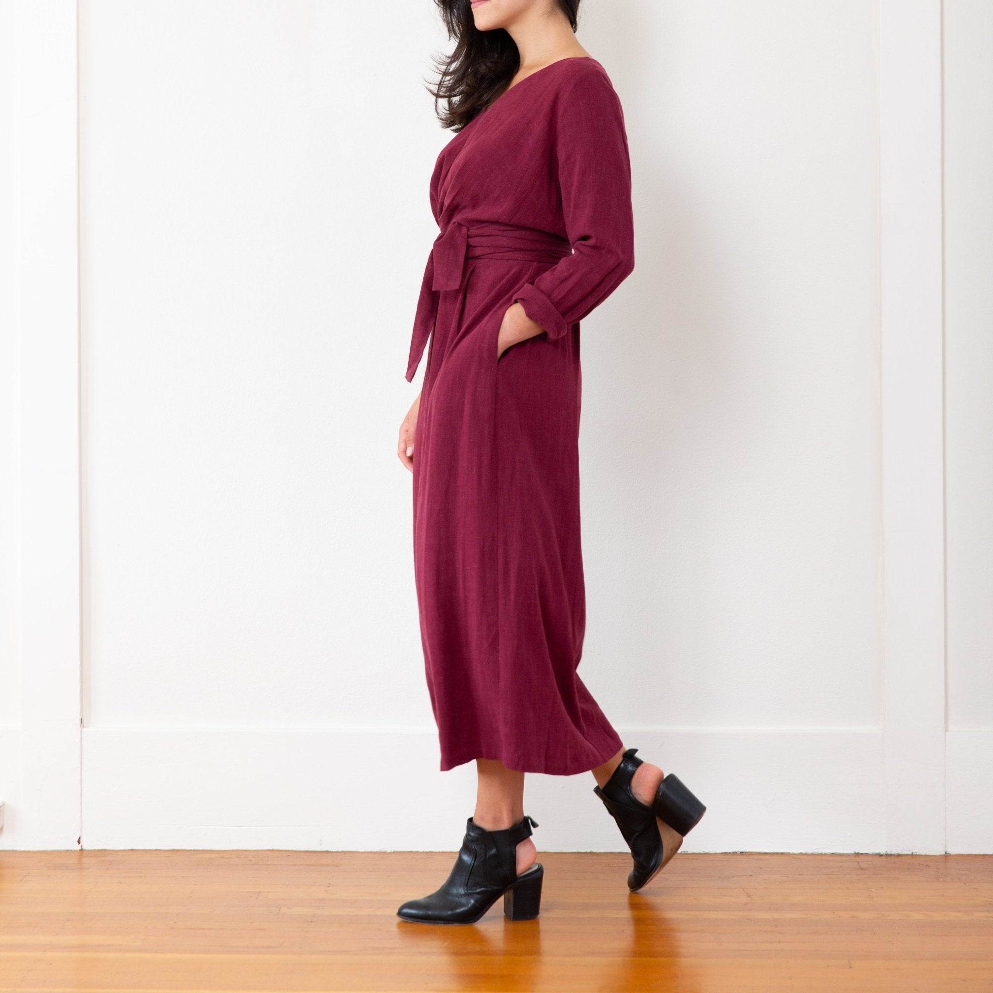 Sophia Dress, Burgundy - Small - | DEVAN GREGORI