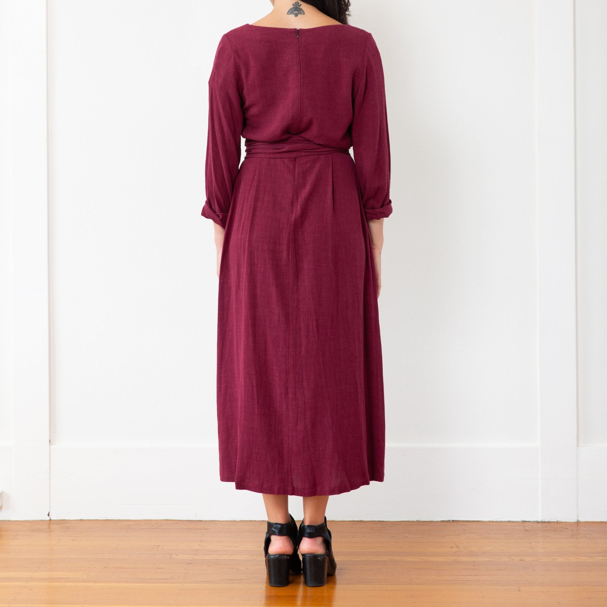 Sophia Dress, Burgundy - Small - | DEVAN GREGORI