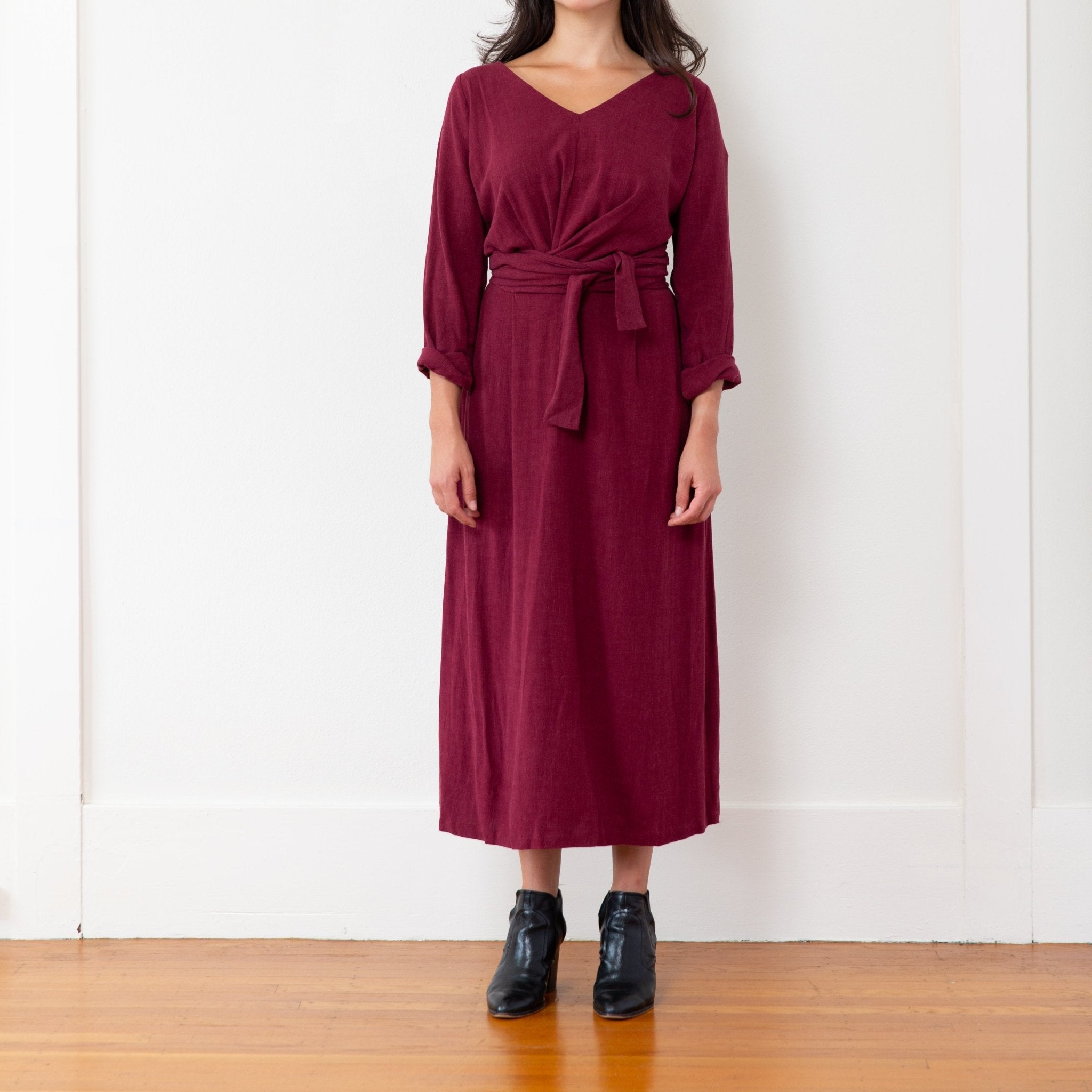 Sophia Dress, Burgundy - Small - | DEVAN GREGORI