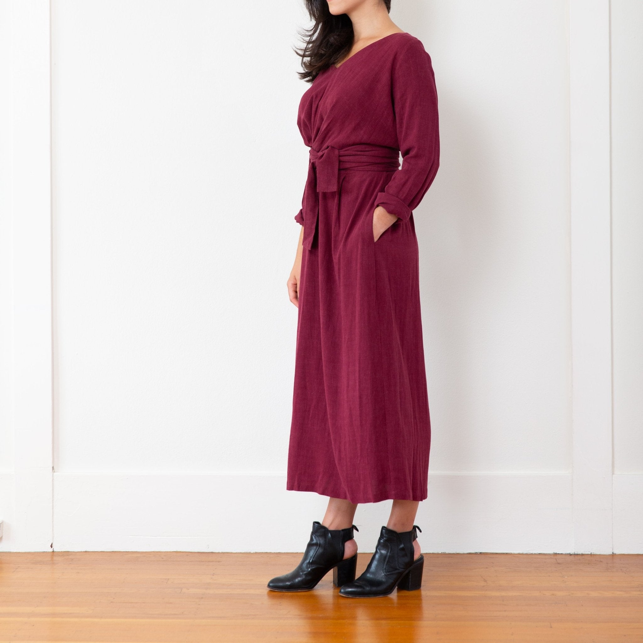 Sophia Dress, Burgundy - Small - | DEVAN GREGORI