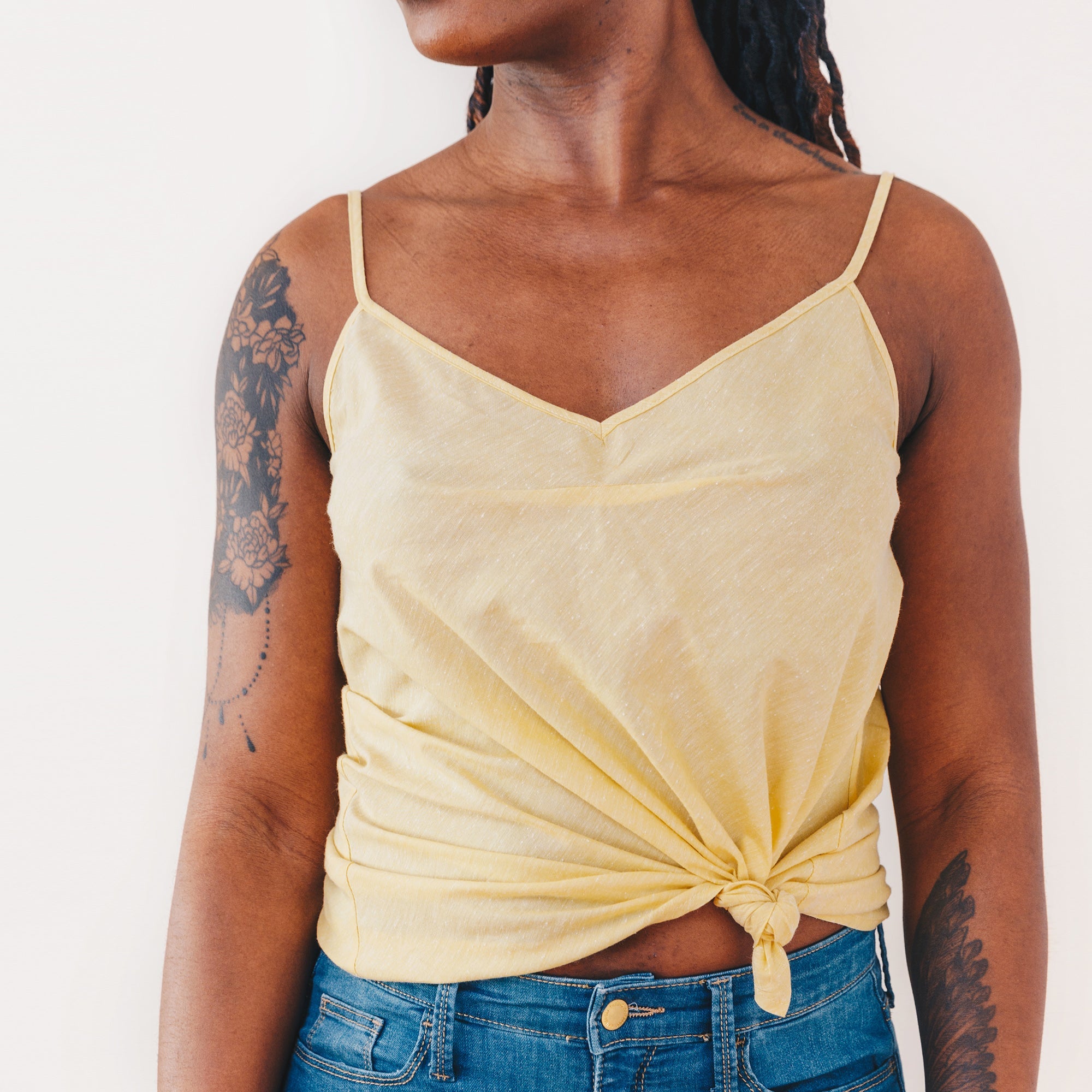 The Cotton/Silk Valencia Tank - Small - White | DEVAN GREGORI