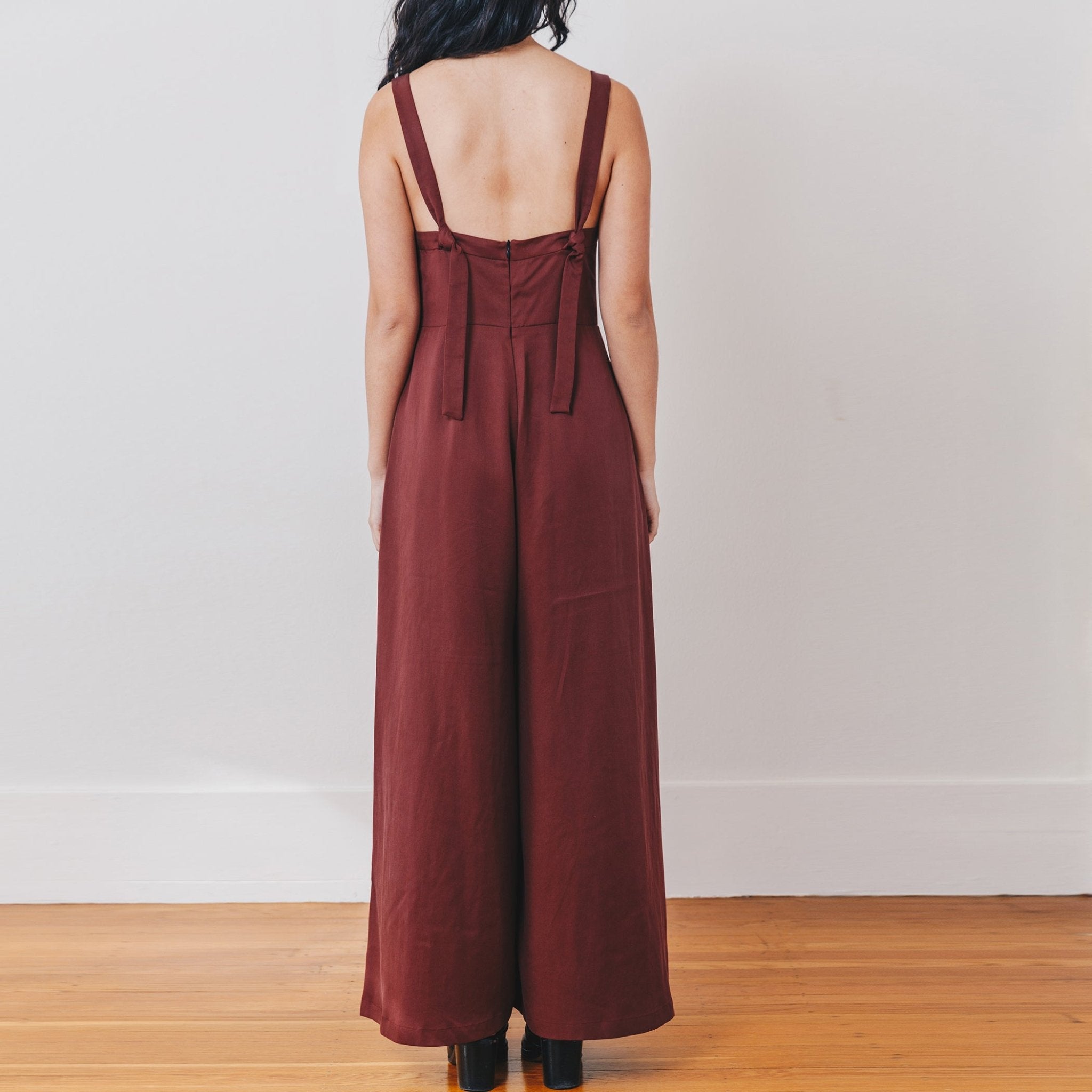 The Florence Jumpsuit, Burgundy - Small - | DEVAN GREGORI