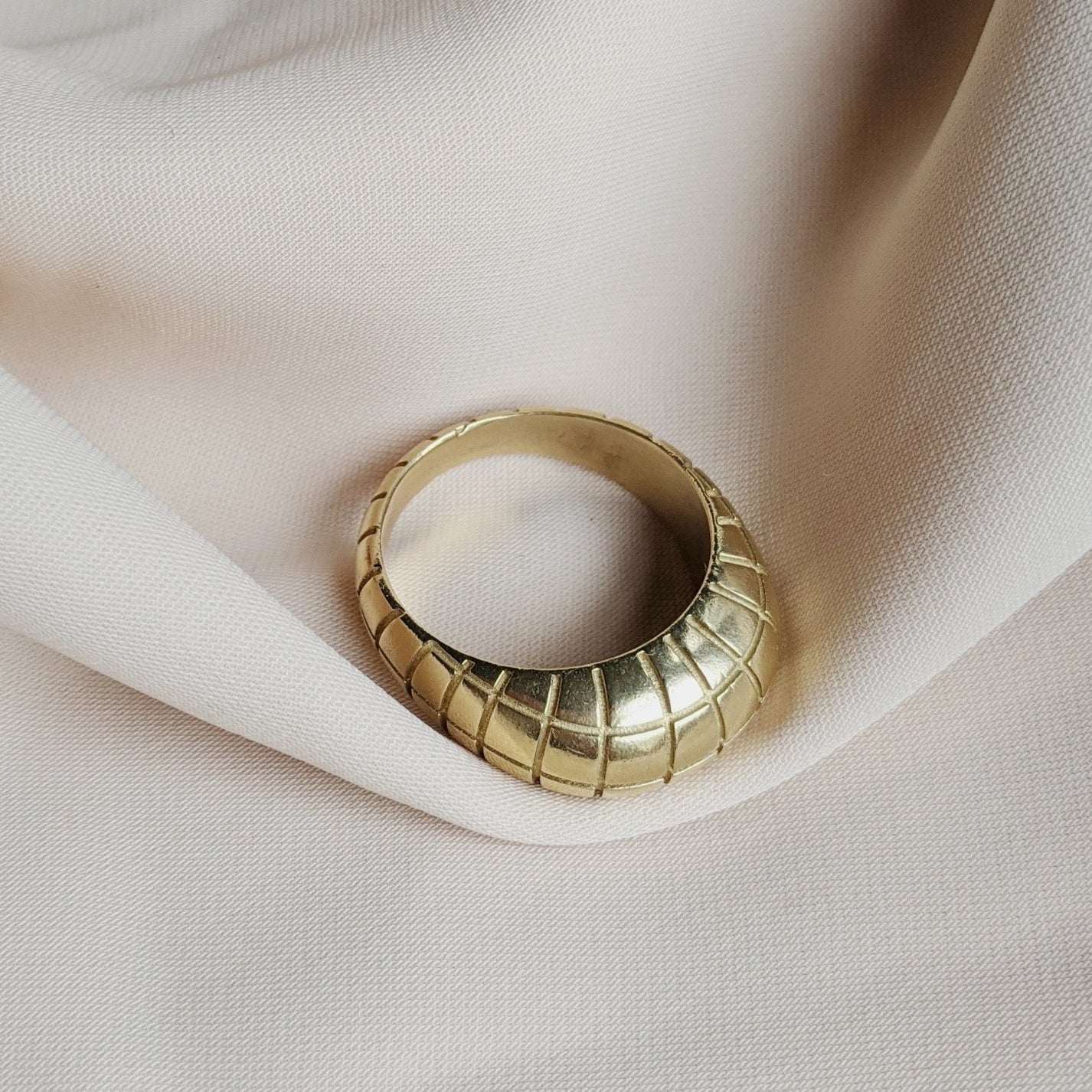 The Grid Bubble Ring - Bronze - Size 5 | Take Shape Studio