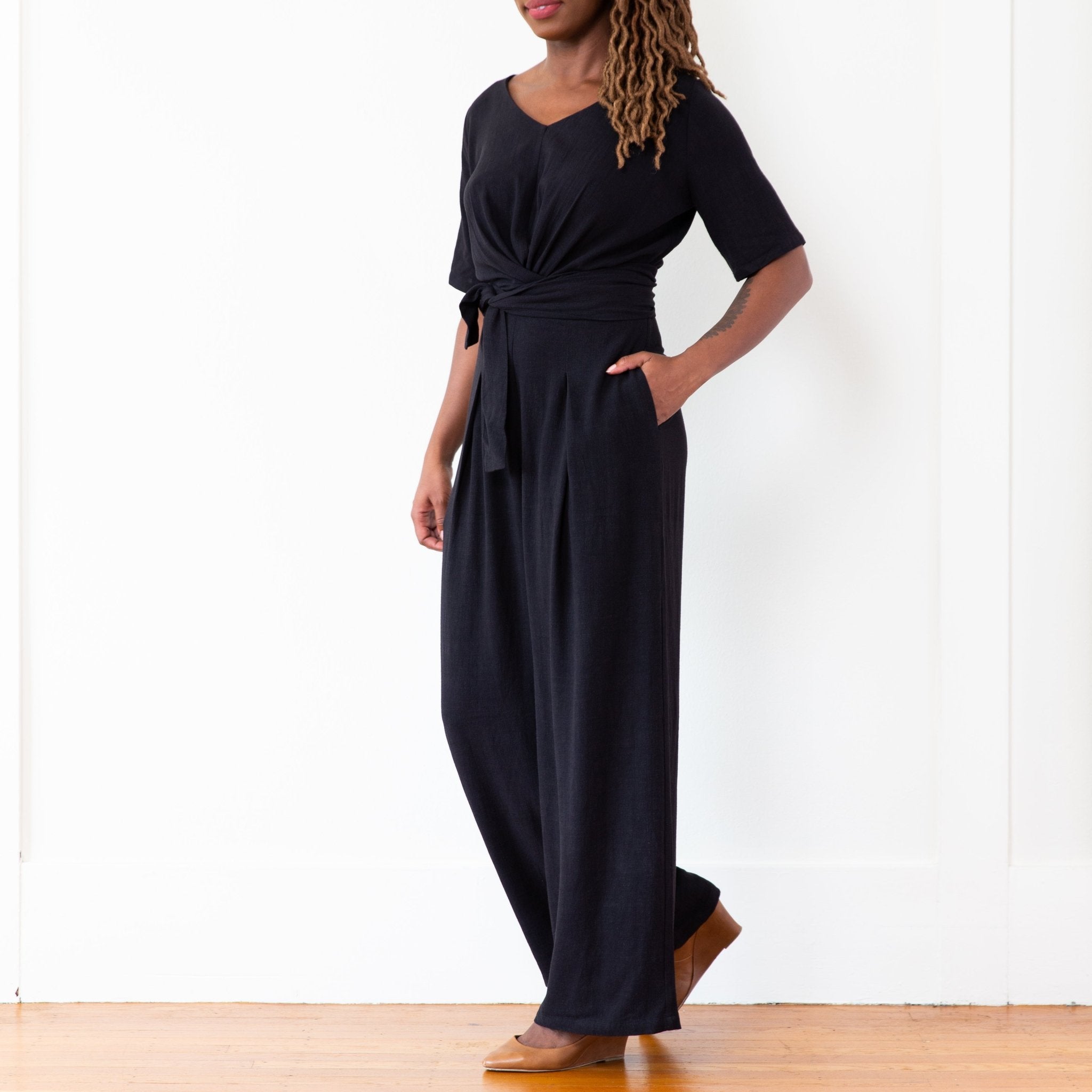 The Isabel Jumpsuit (Long) - Extra Small - Black | DEVAN GREGORI