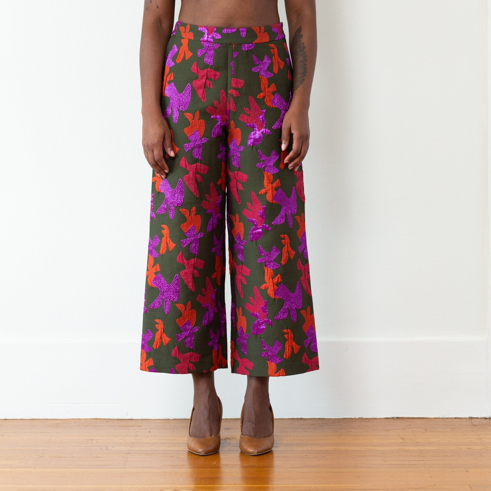 The Julia Pant, Olive/Magenta - Small - | DEVAN GREGORI