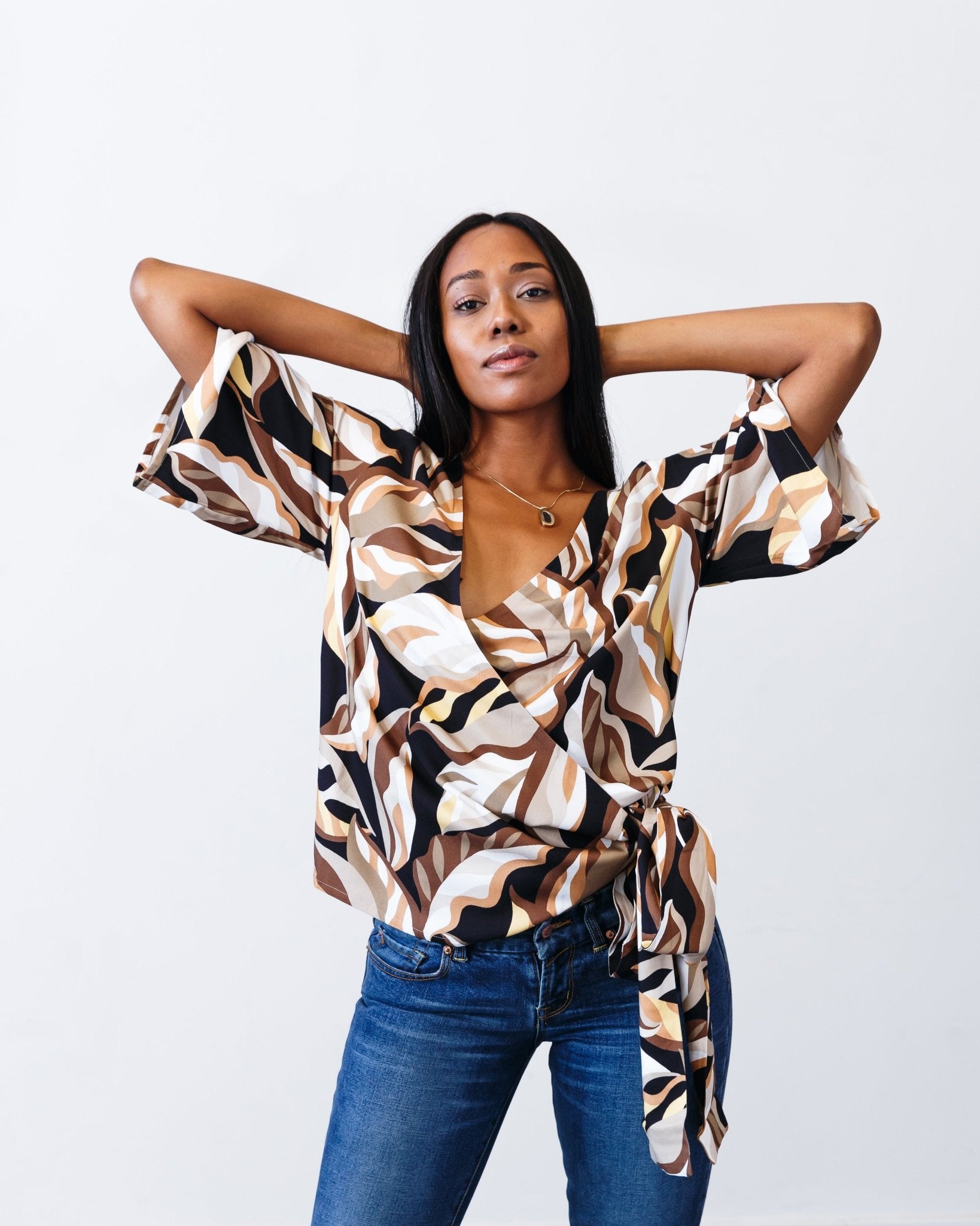 The Printed Olivia Top - Extra Small - | DEVAN GREGORI