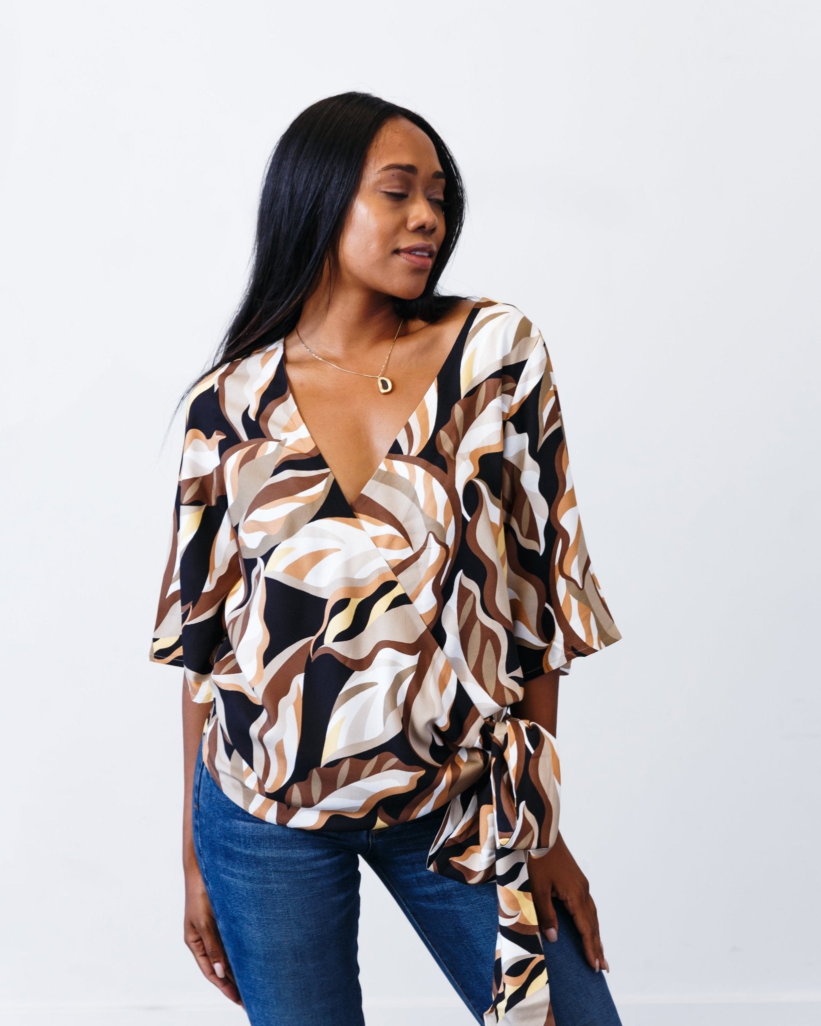 The Printed Olivia Top - Extra Small - | DEVAN GREGORI