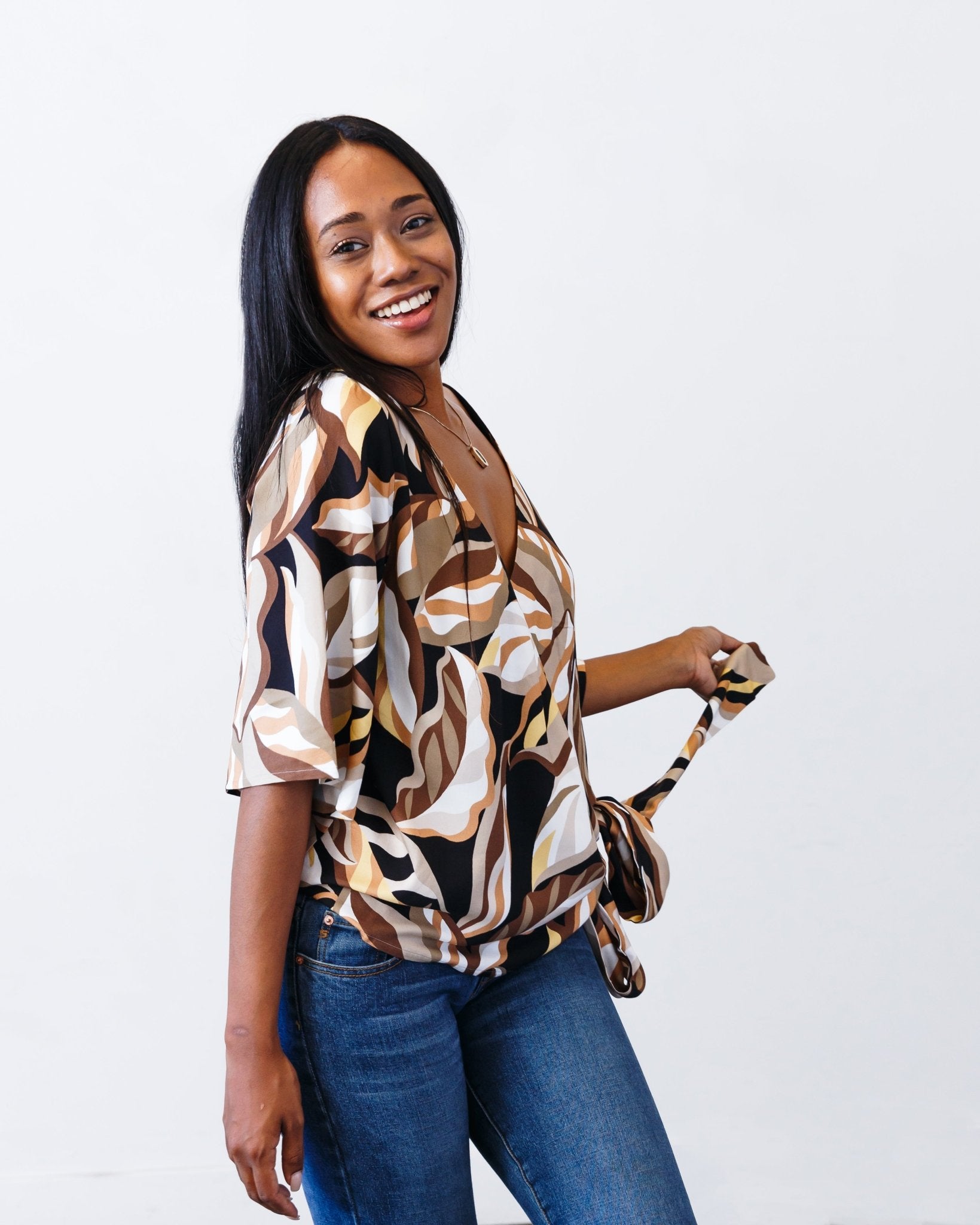 The Printed Olivia Top - Extra Small - | DEVAN GREGORI